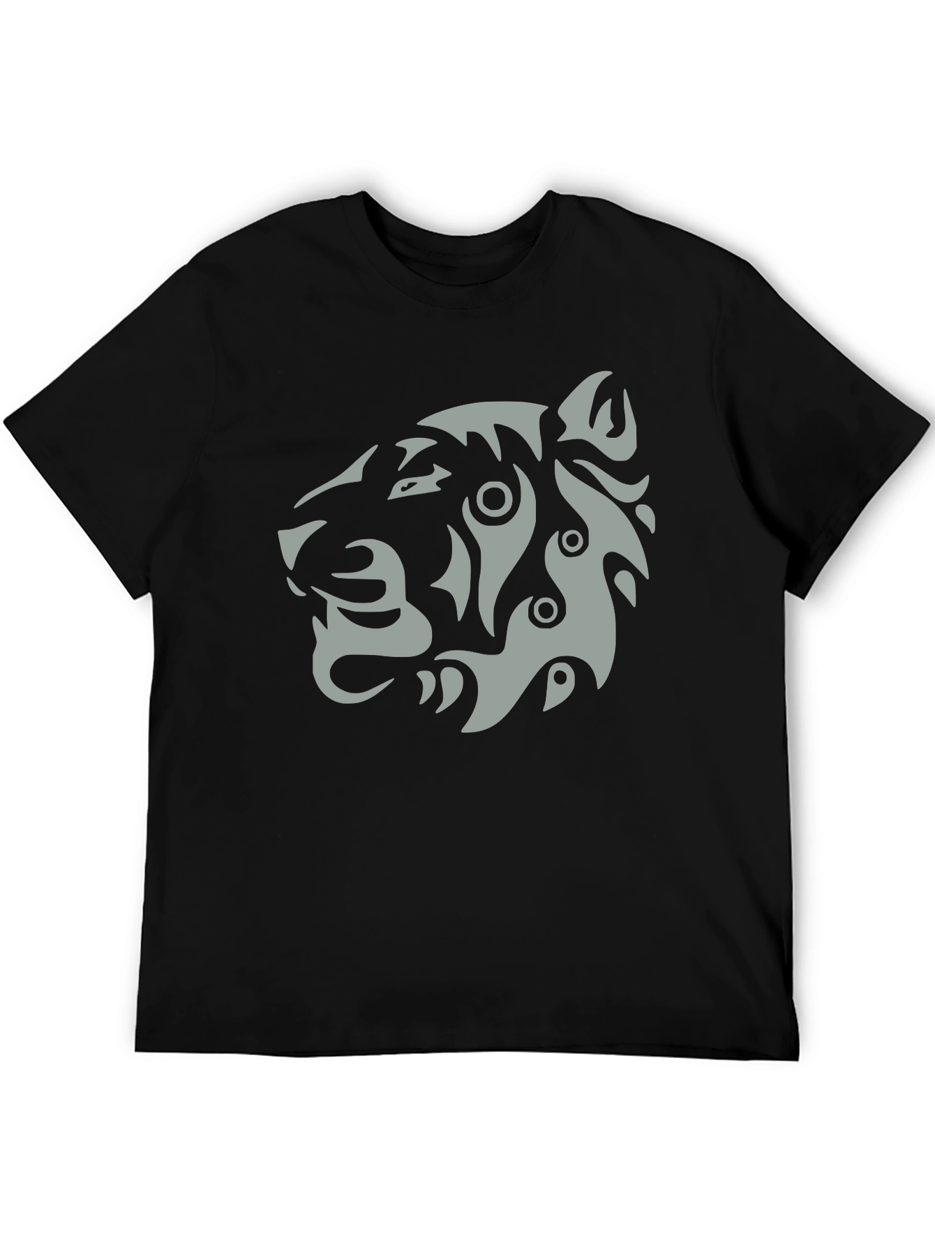 Black Tribal Tiger Graphic T-Shirt - Stylish Men's Tee view 5