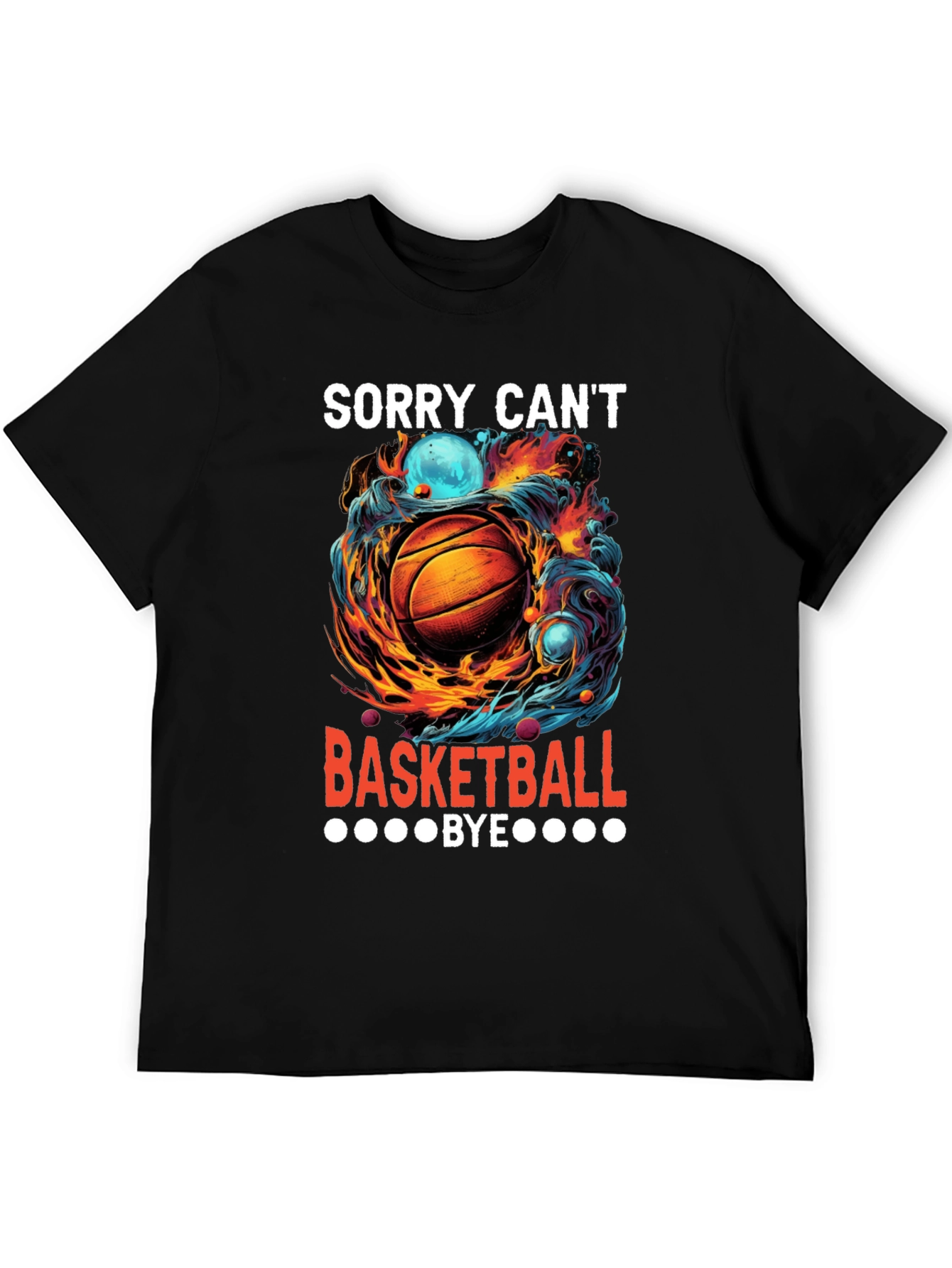 Black Sorry Can't Basketball Bye Graphic Tee view 5