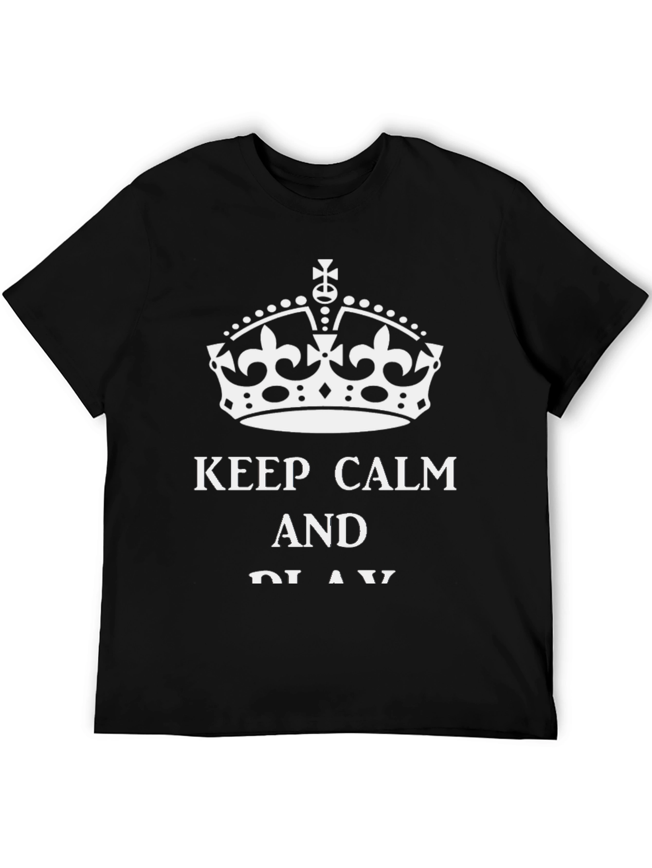Black Keep Calm and Play Black T-Shirt view 5