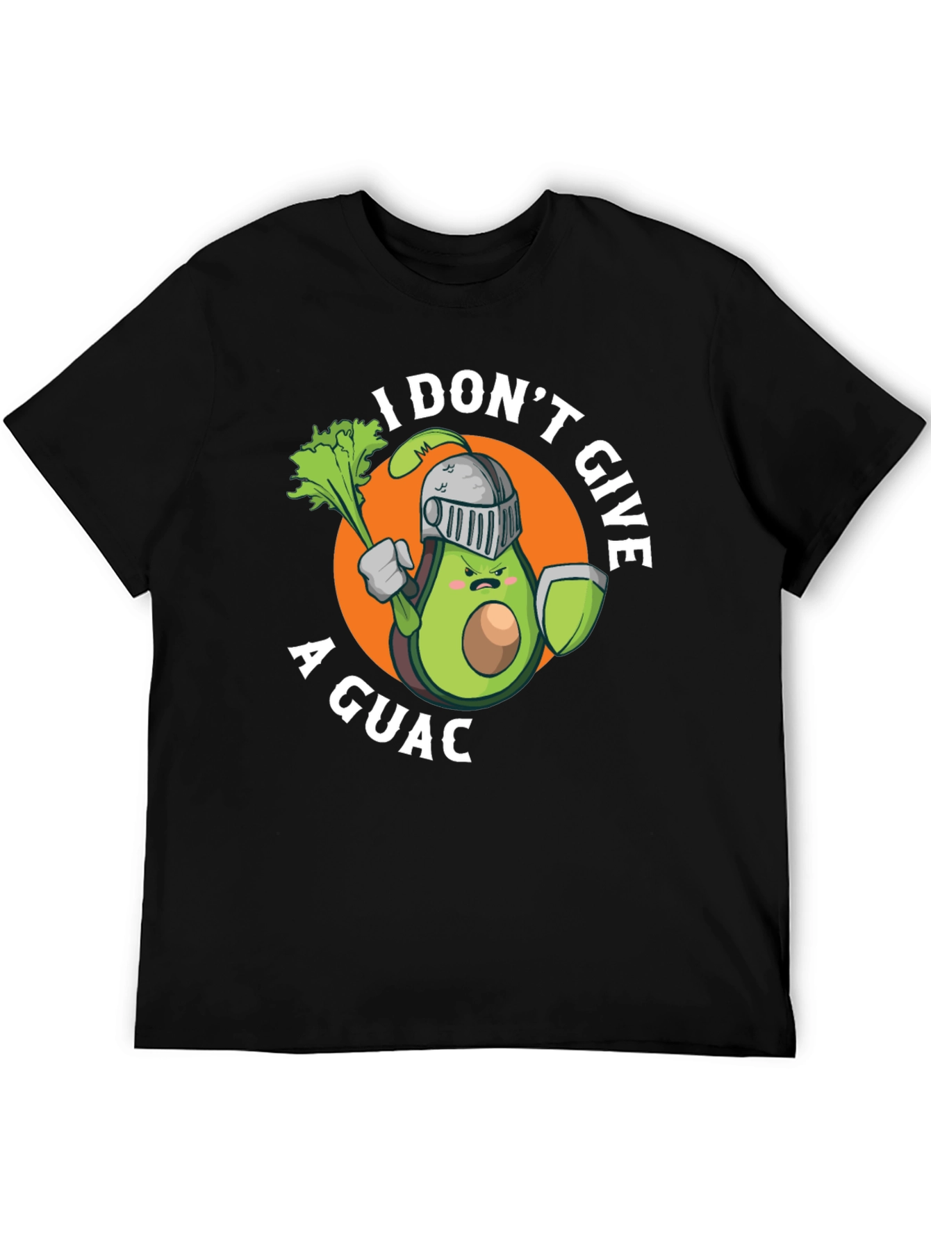 Black I Don't Give A Guac T-Shirt Funny Avocado Knight Tee view 5