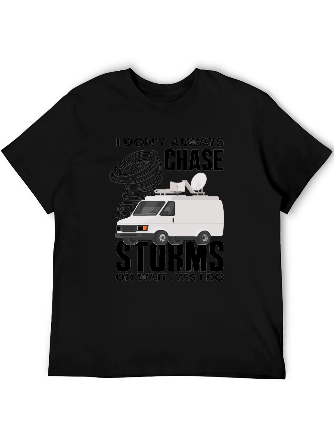 Black Storm Chaser T-Shirt - Funny Weather Van Tee view 5