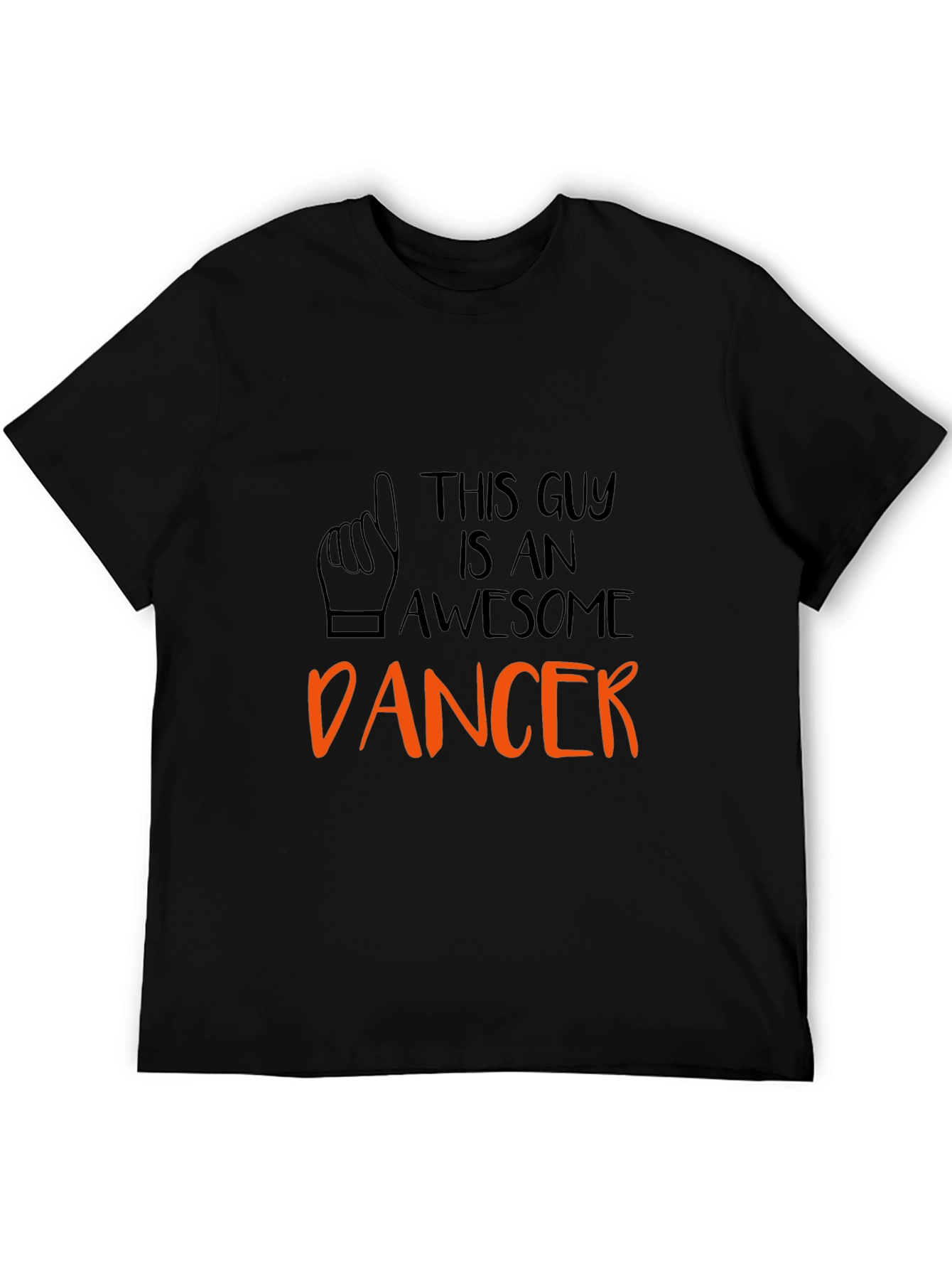 Black Awesome Dancer Graphic Tee - Black Cotton T-Shirt view 5