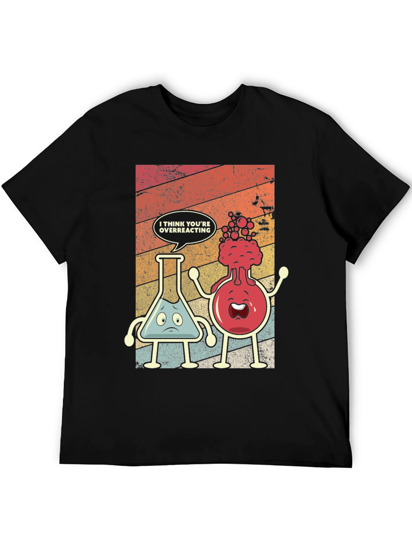 Black Funny Chemistry T-Shirt: Overreacting view 5