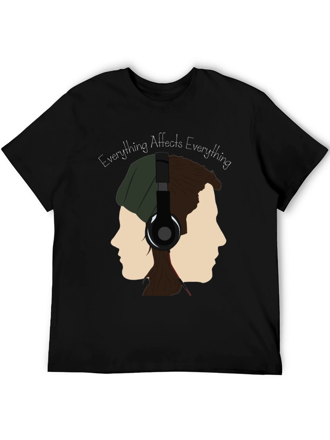 Black Everything Affects Everything T-Shirt view 5