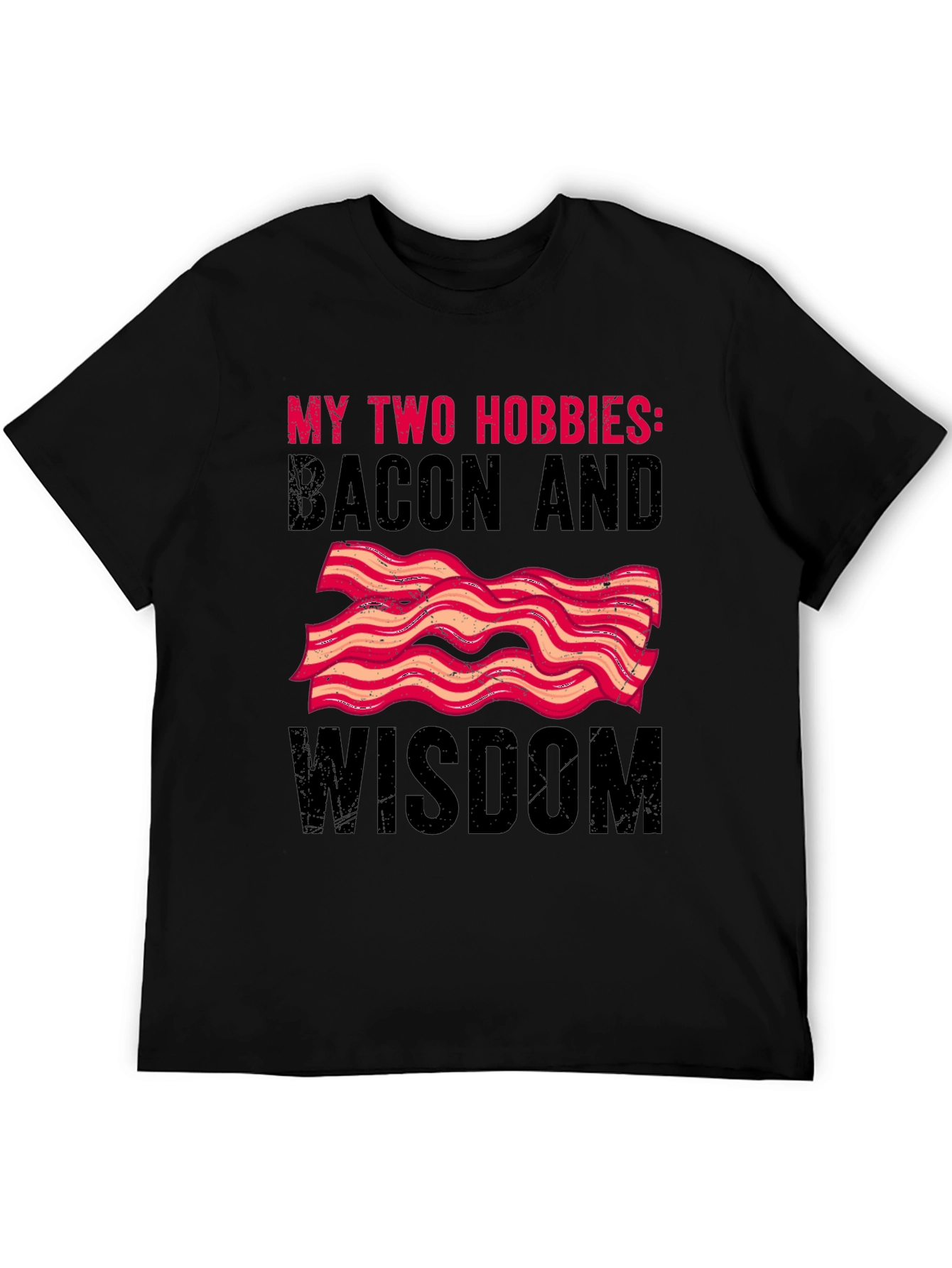 Black Bacon and Wisdom Graphic T-Shirt view 5