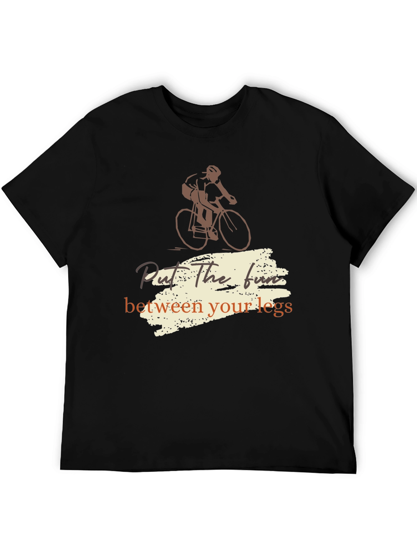 Black Cycling Fun Tee - "Put the Fun Between Your Legs" Shirt view 5