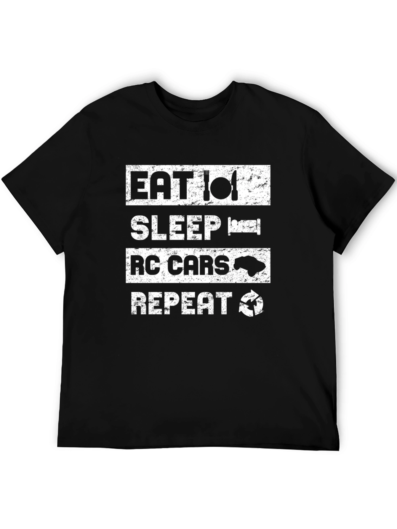 Black Eat Sleep RC Cars Repeat Black T-Shirt view 5