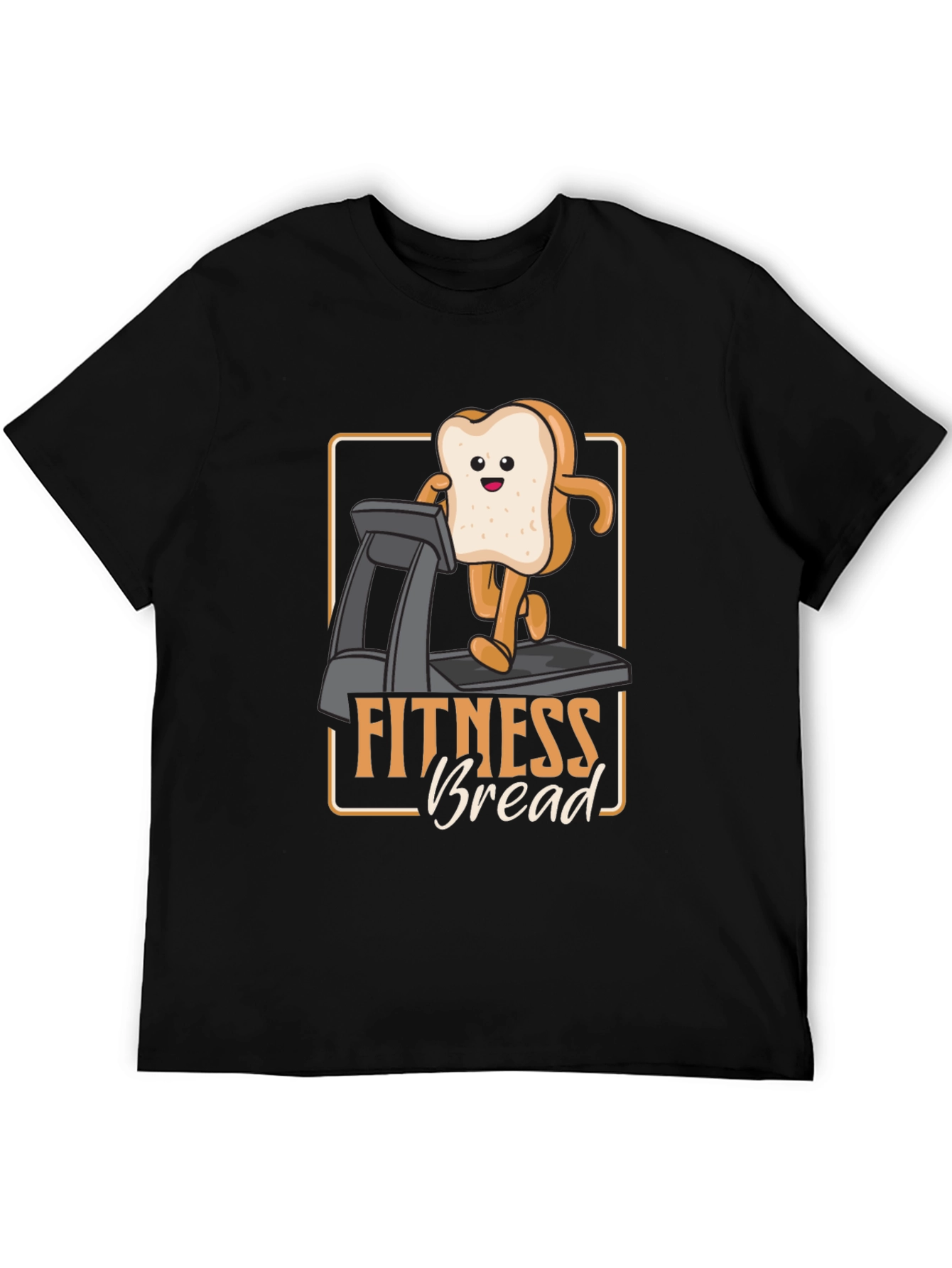 Black Fitness Bread T-Shirt - Funny Workout Tee view 5