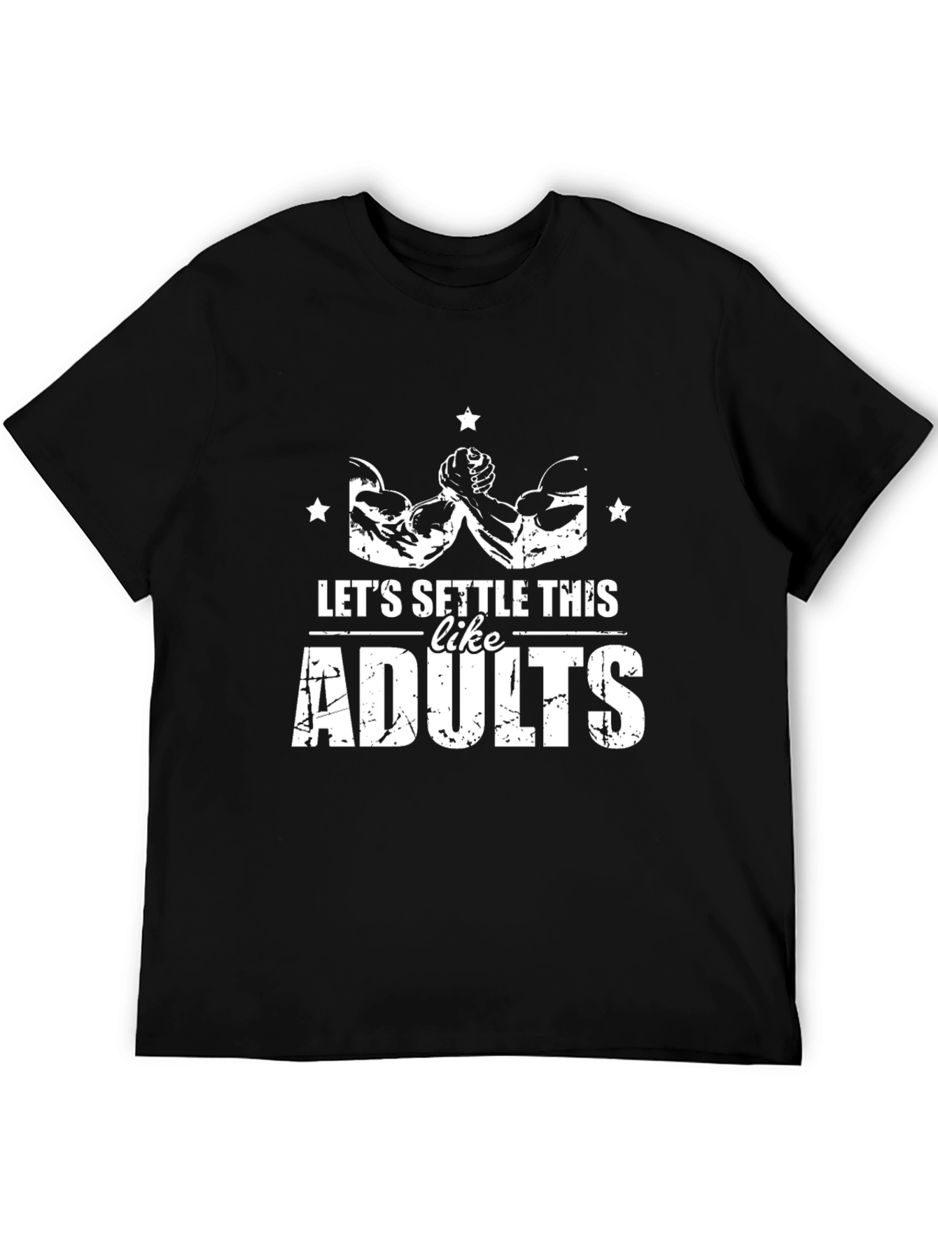 Black Let's Settle This Like Adults Black T-Shirt view 5