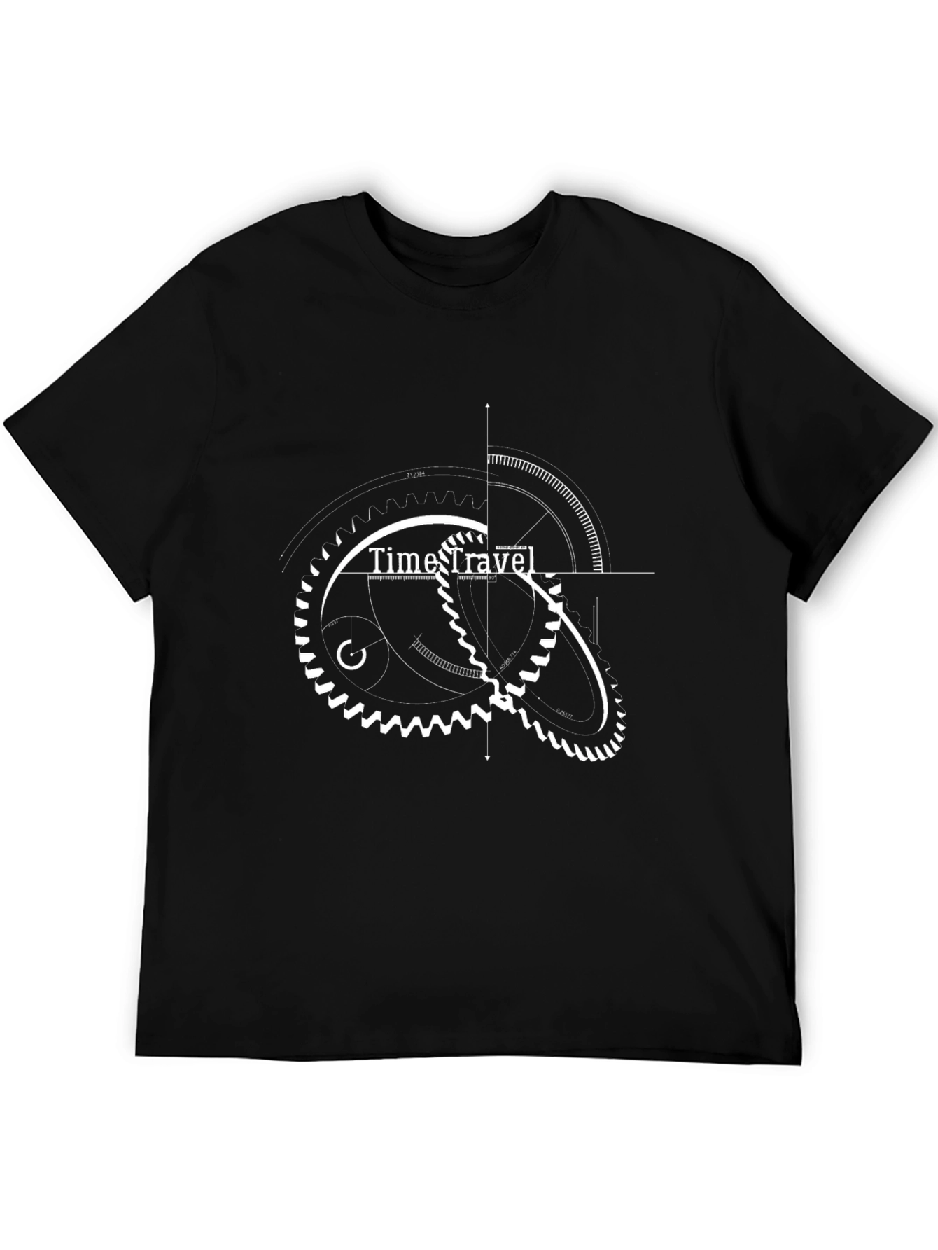 Black Time Travel Graphic Tee - Black Cotton T-Shirt view 5