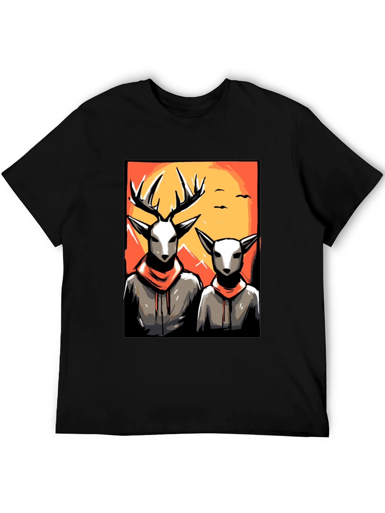 Black Deer Duo Graphic Tee - Cool Urban Style view 5