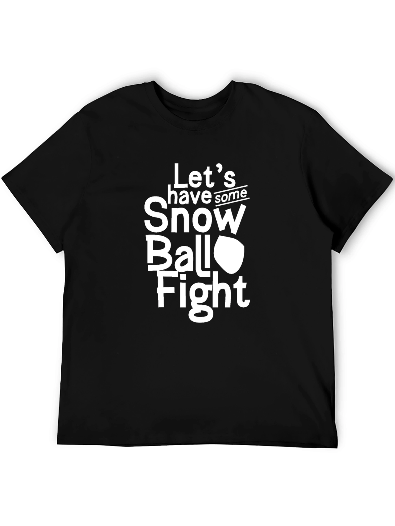 Black Snowball Fight T-Shirt - Funny Winter Fun view 5