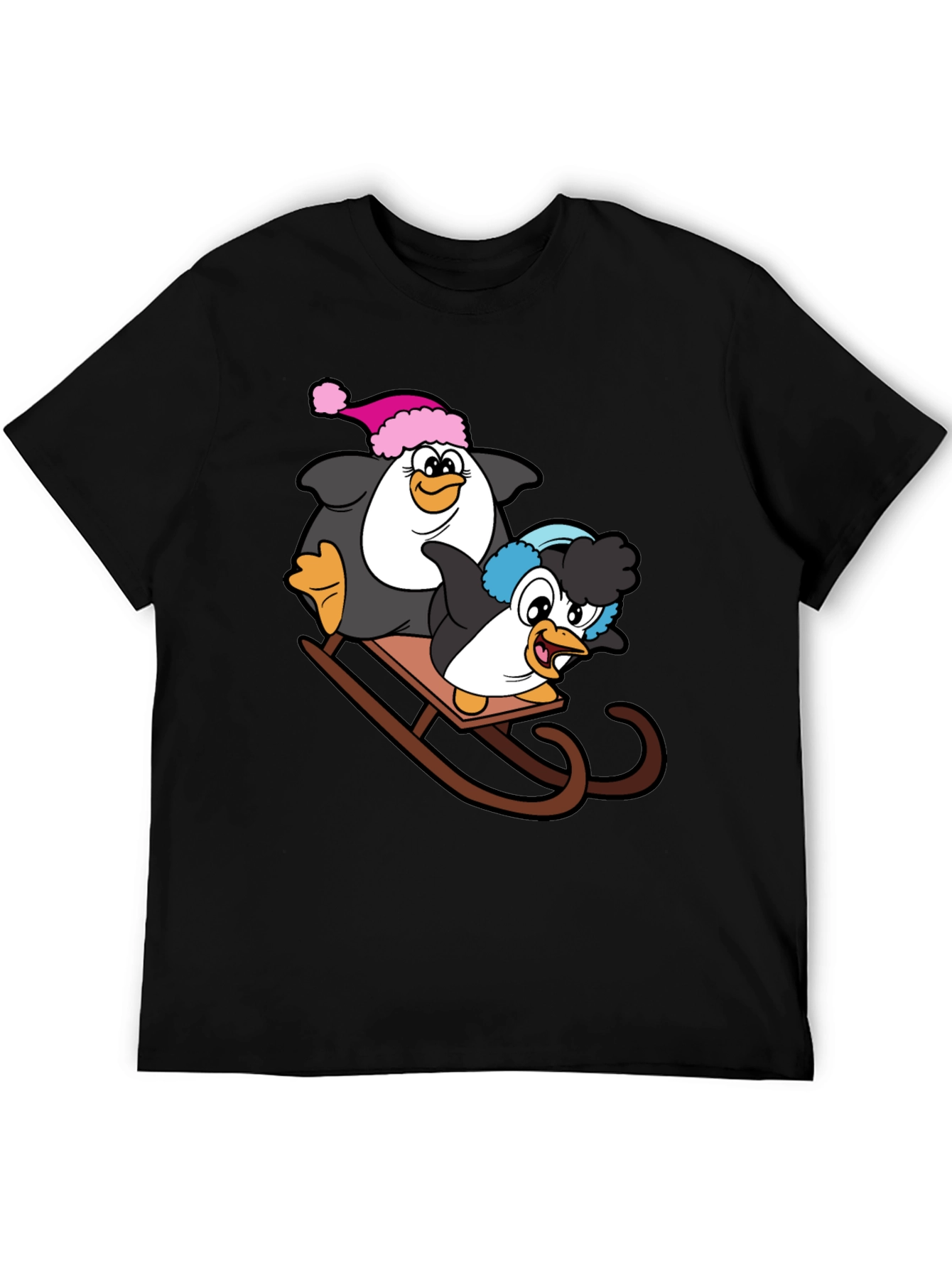Black Penguin Sledding Graphic Tee view 5