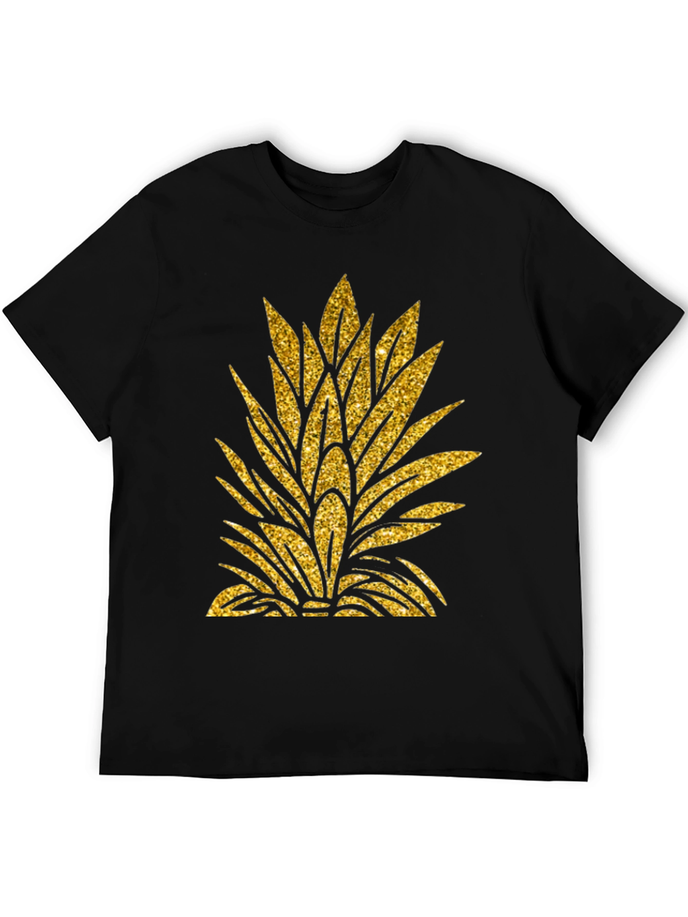 Black Gold Pineapple Leaf Graphic T-Shirt view 5