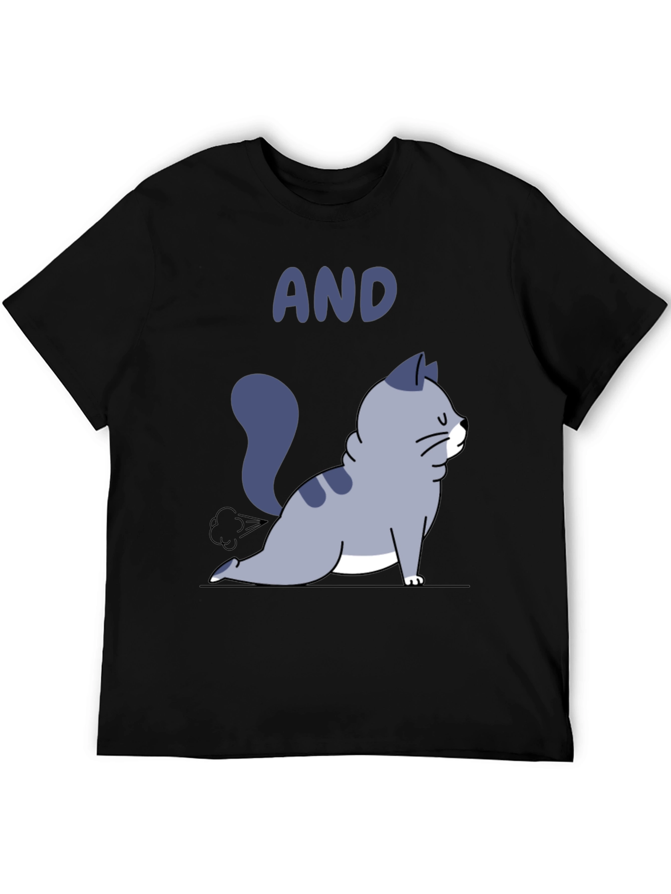 Black Farting Cat Tee - Funny Graphic T-Shirt for Cat Lovers view 5