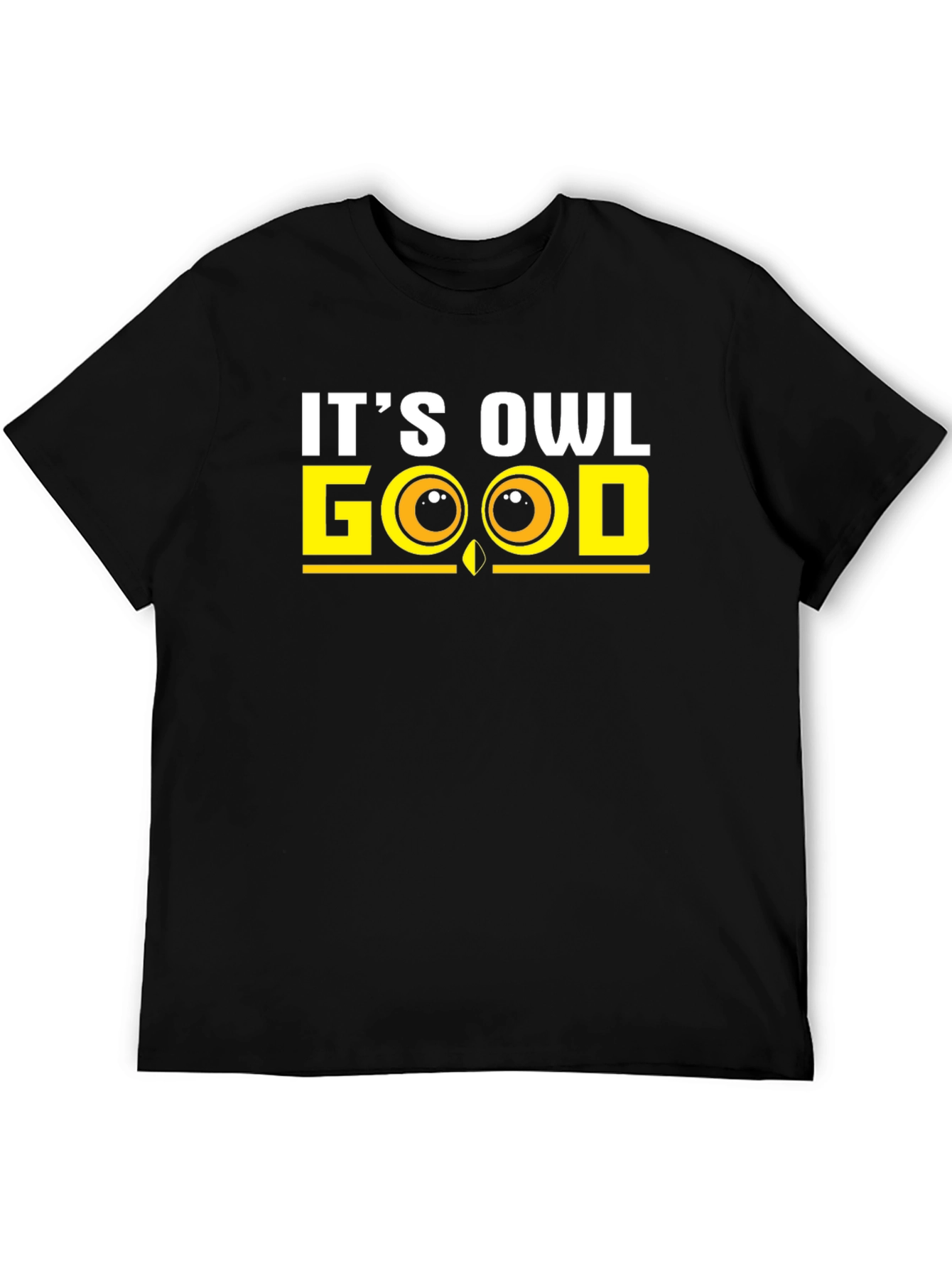 Black It's Owl Good T-Shirt, Funny Graphic Tee view 5