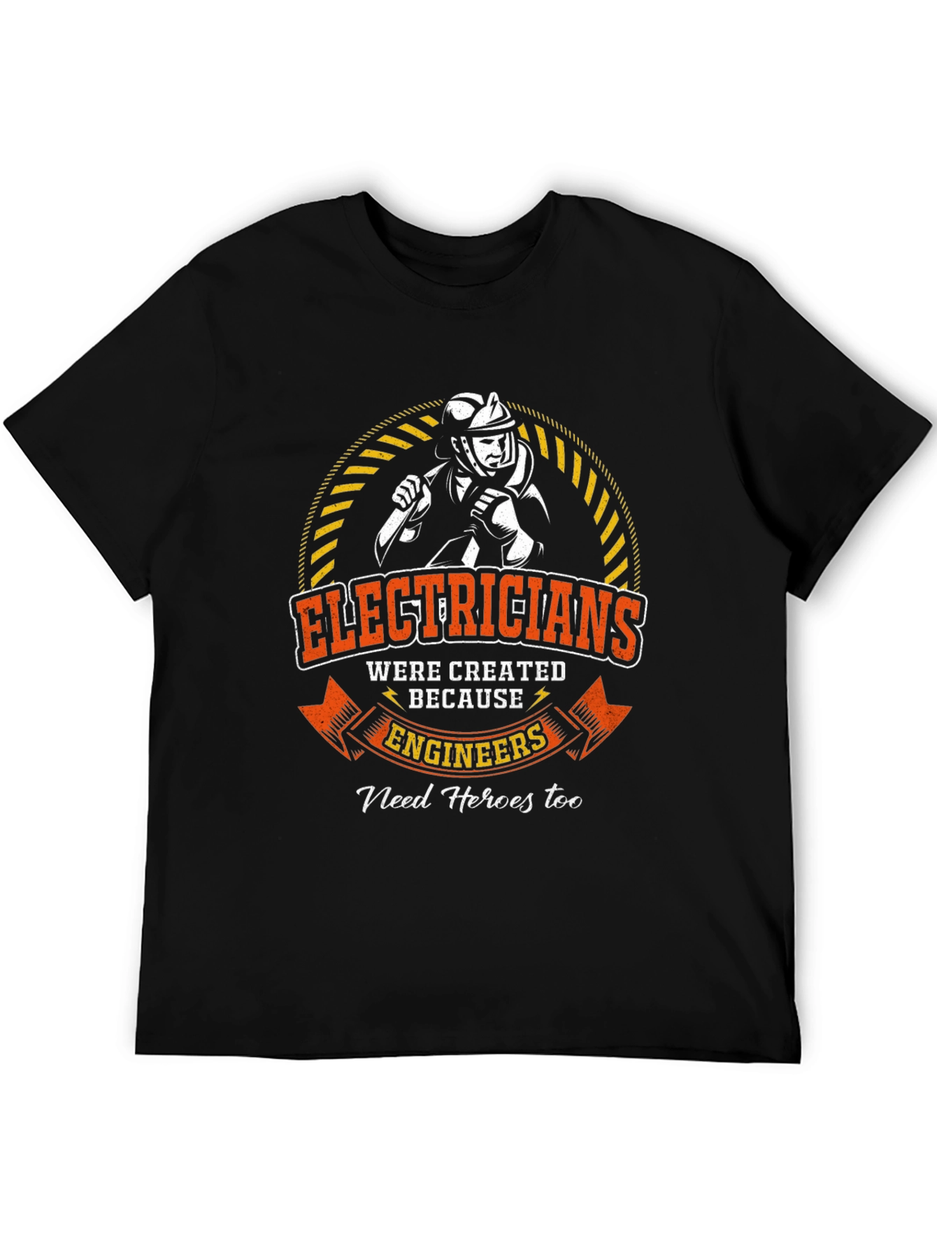 Black Electrician Hero T-Shirt - Engineer's Best Friend view 5