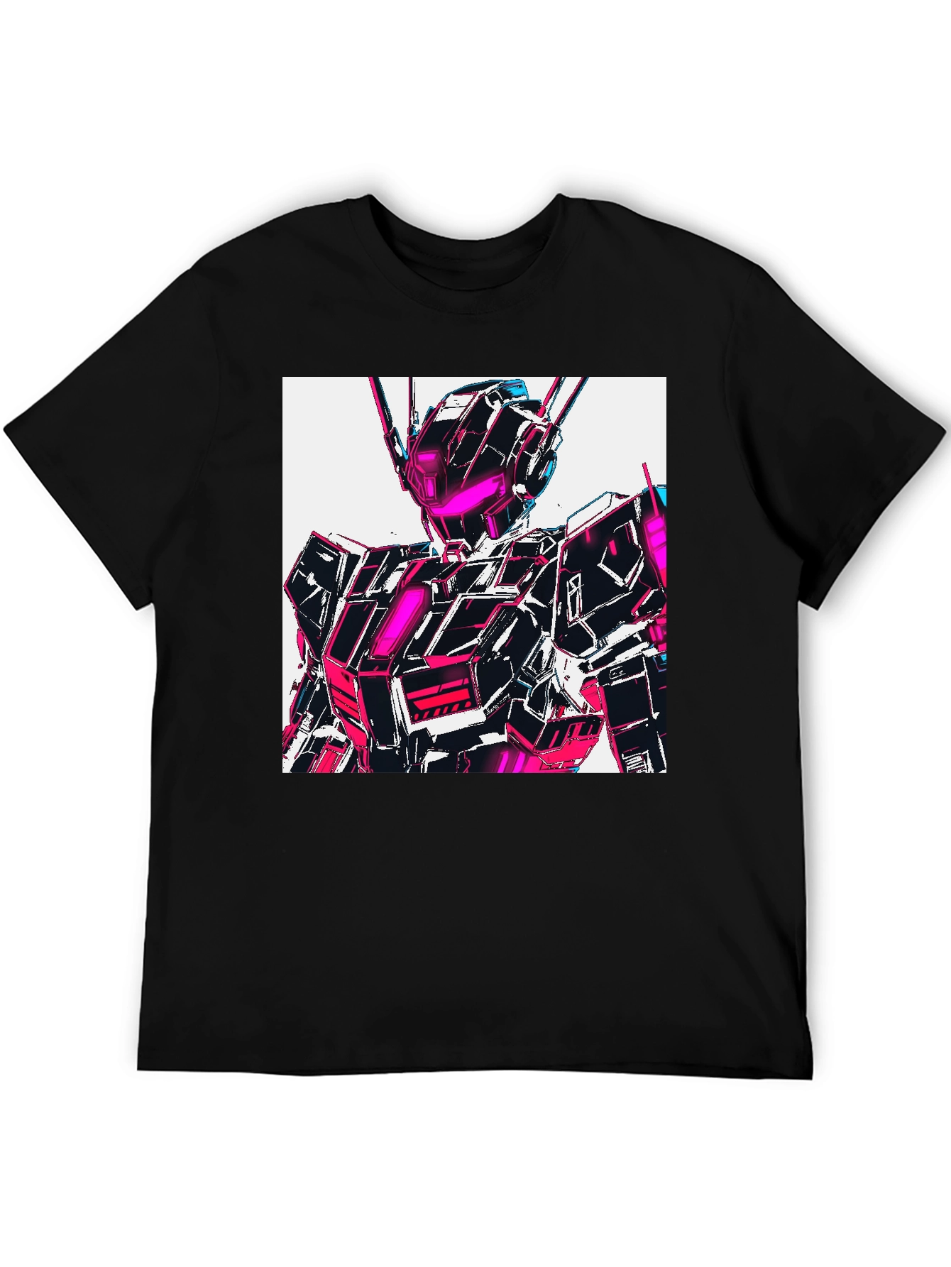 Black Cyberpunk Robot T-Shirt view 5