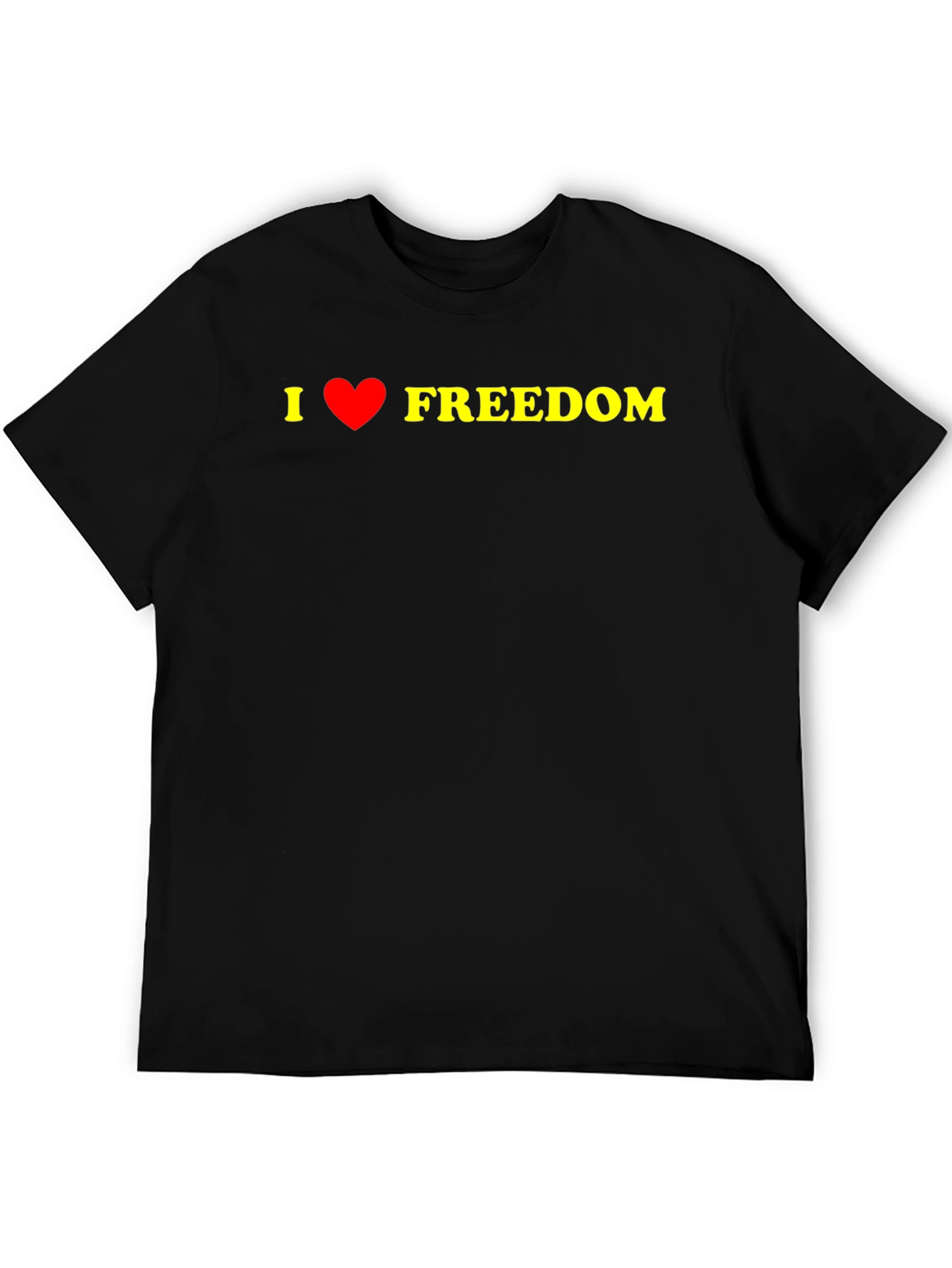 Black I Love Freedom Graphic Tee - Black Casual T-Shirt view 5