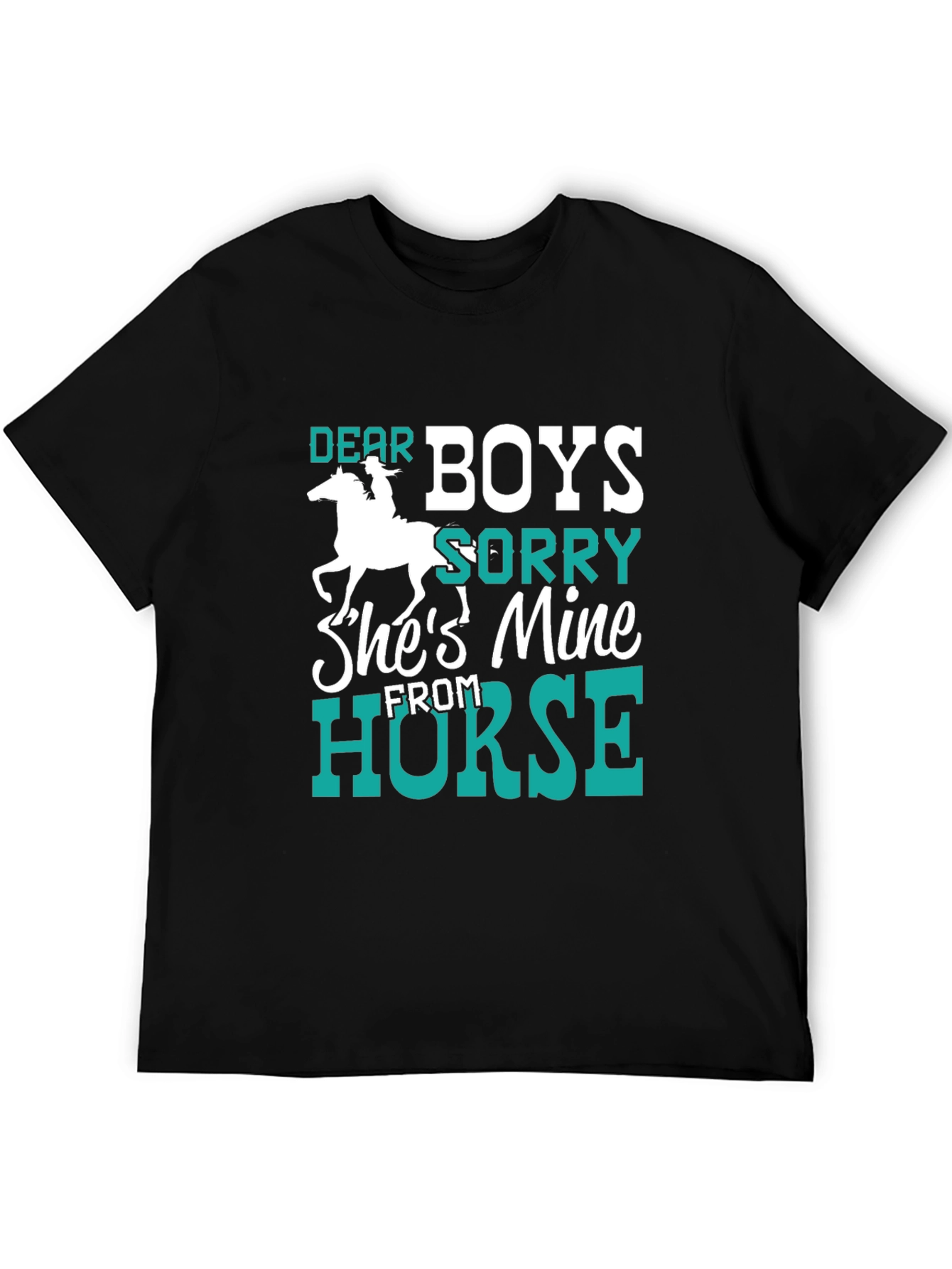 Black Dear Boys Horse Lover T-Shirt view 5