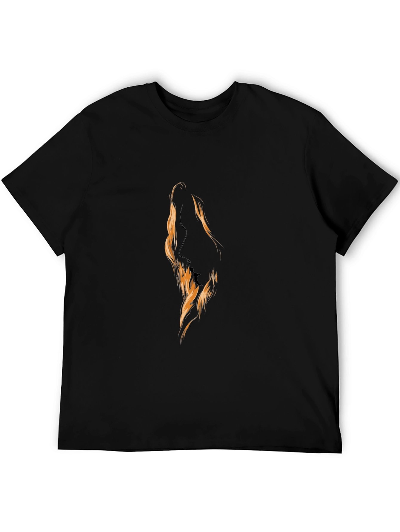 Black Silhouette Fire Graphic Black T-Shirt view 5