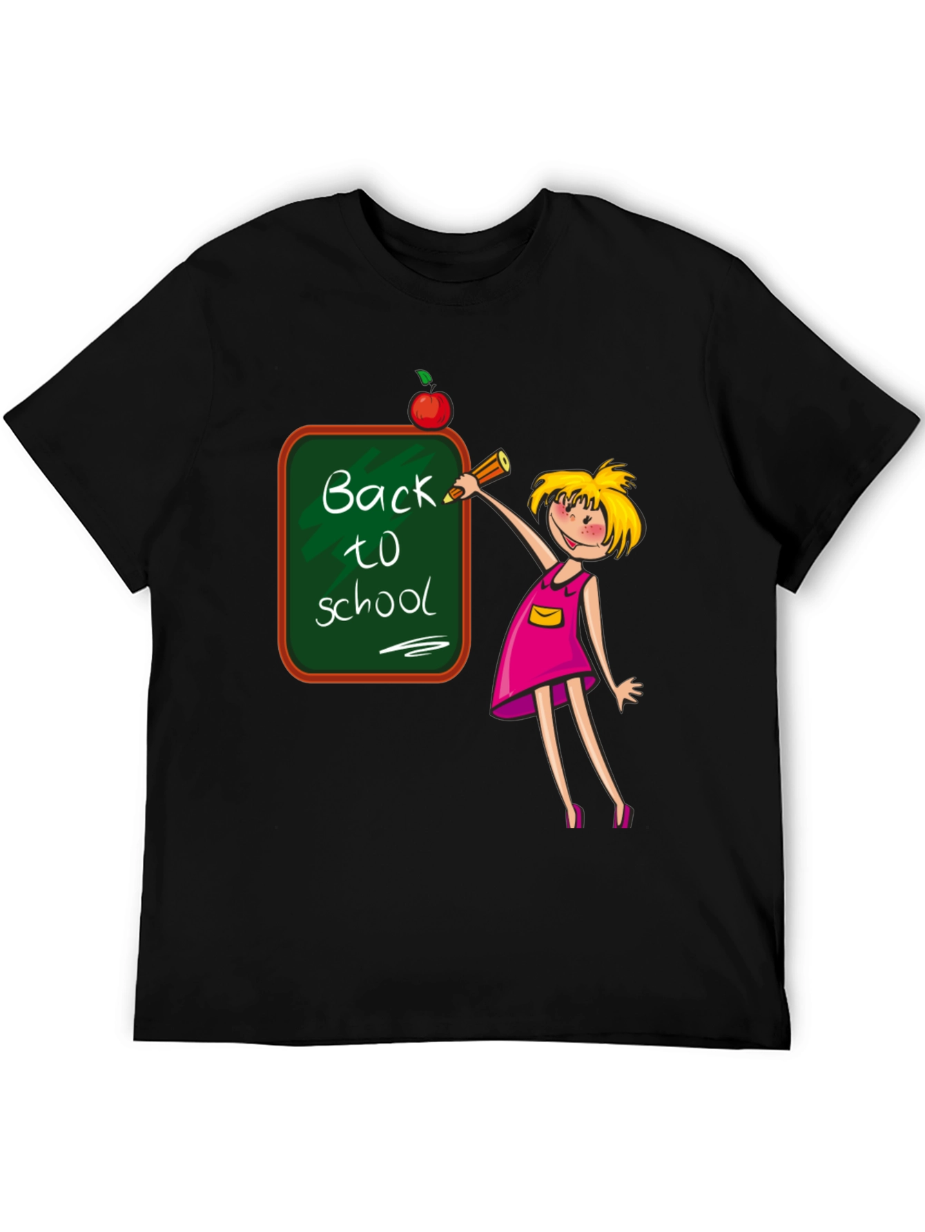 Black Back to School Teacher T-Shirt view 5
