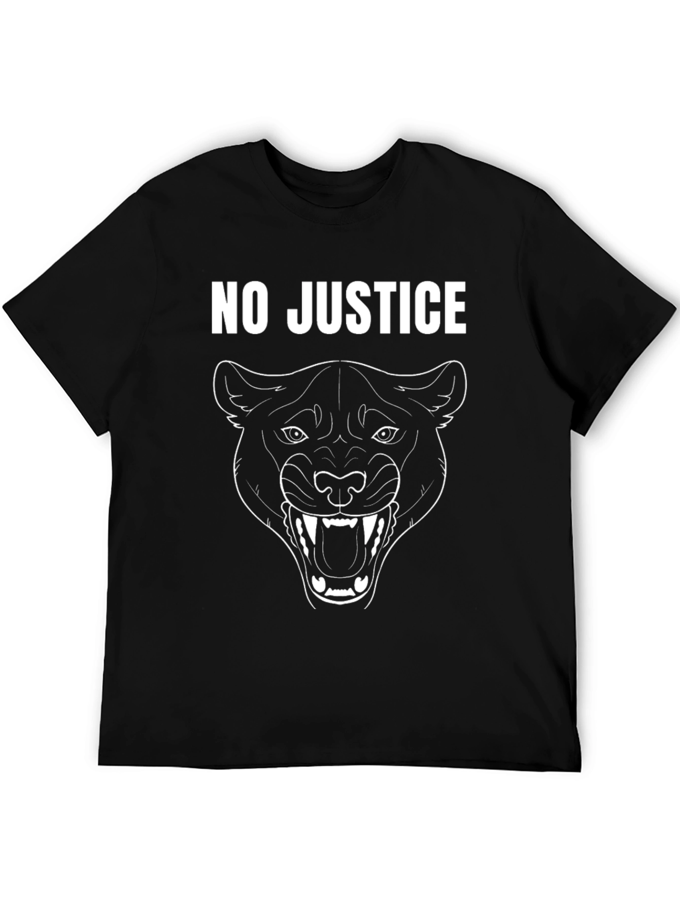 Black No Justice Panther Graphic T-Shirt view 5