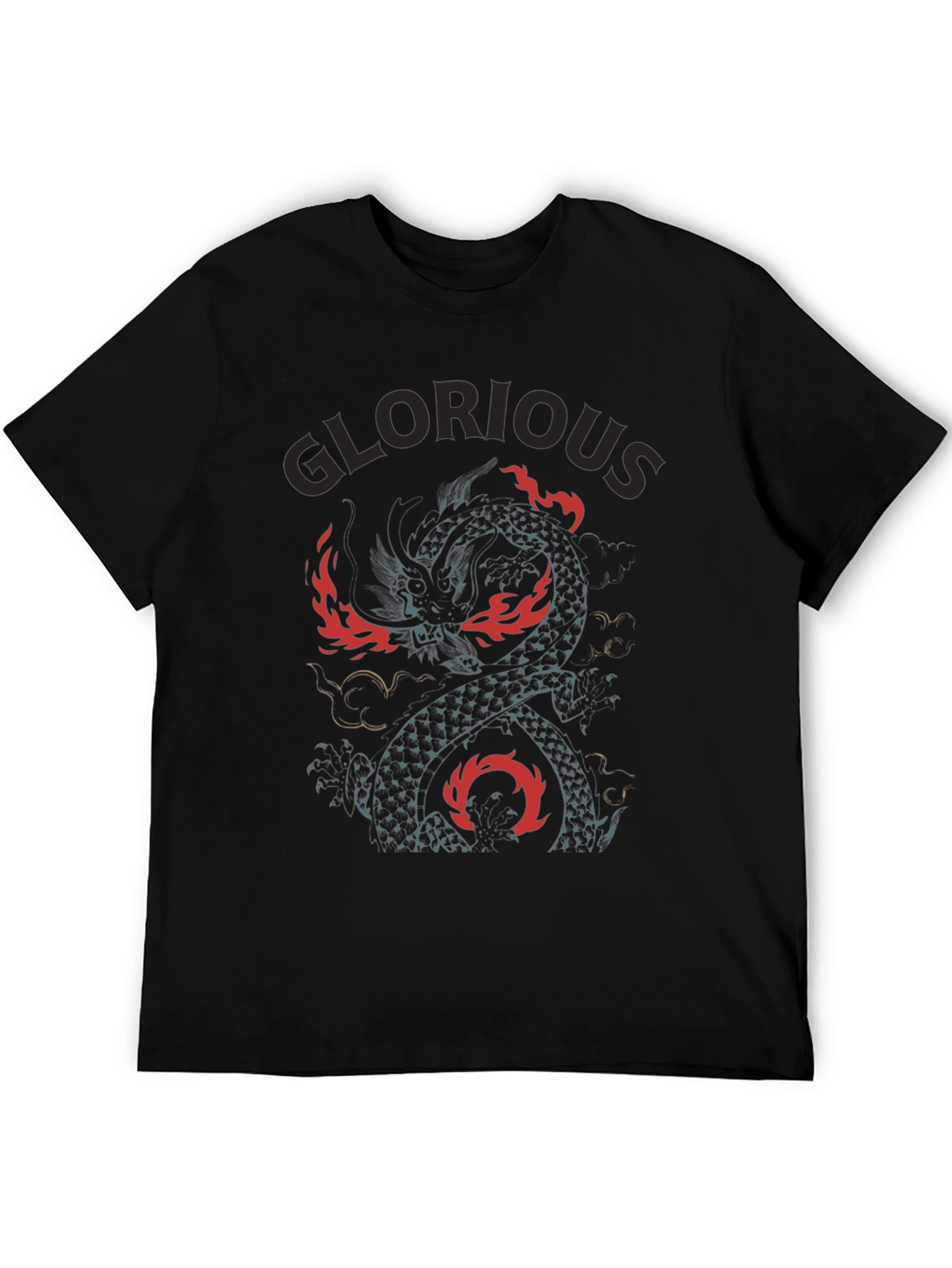 Black Glorious Dragon Graphic Tee - Black view 5
