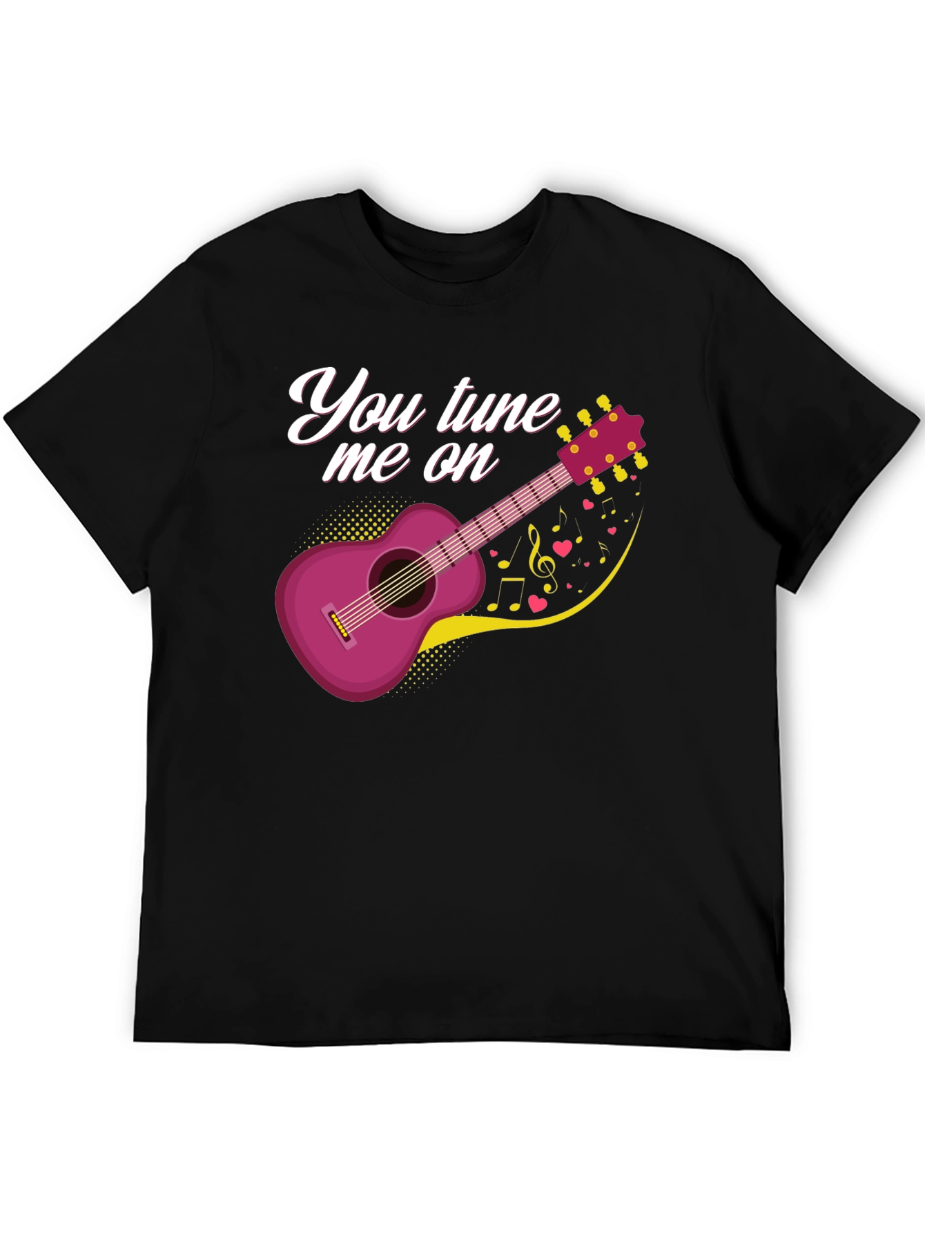 Black You Tune Me On Guitar Music Lover T-Shirt view 5