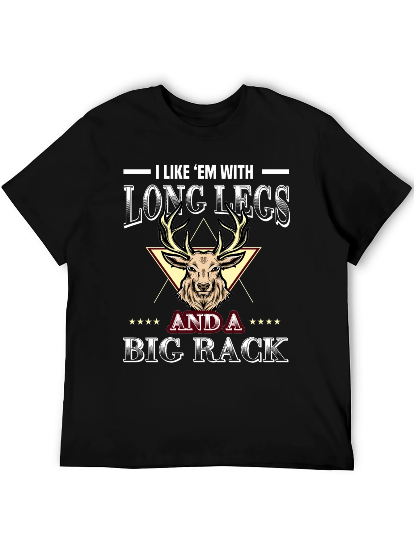 Black Men's "Long Legs Big Rack" Graphic Tee view 5