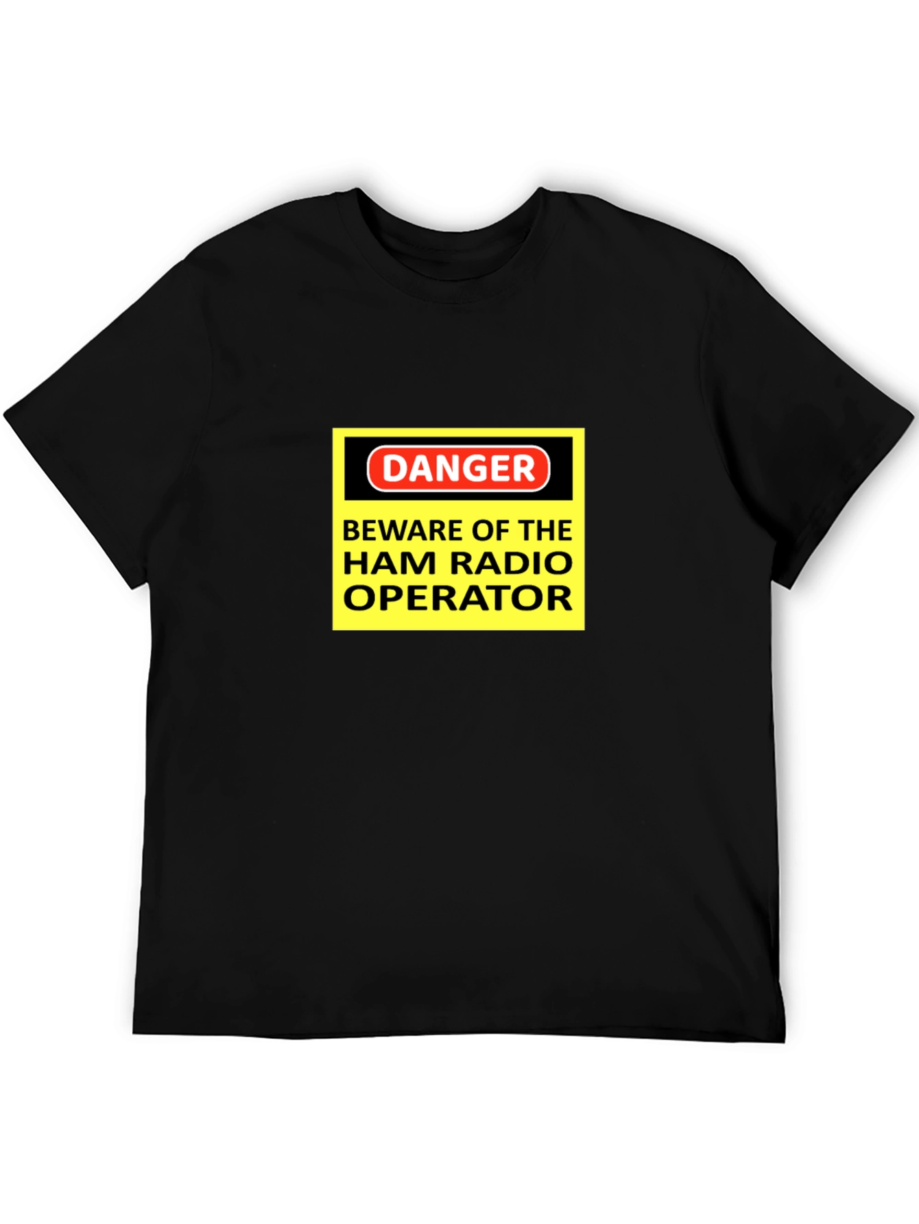 Black Danger Ham Radio Operator Black T-Shirt view 5