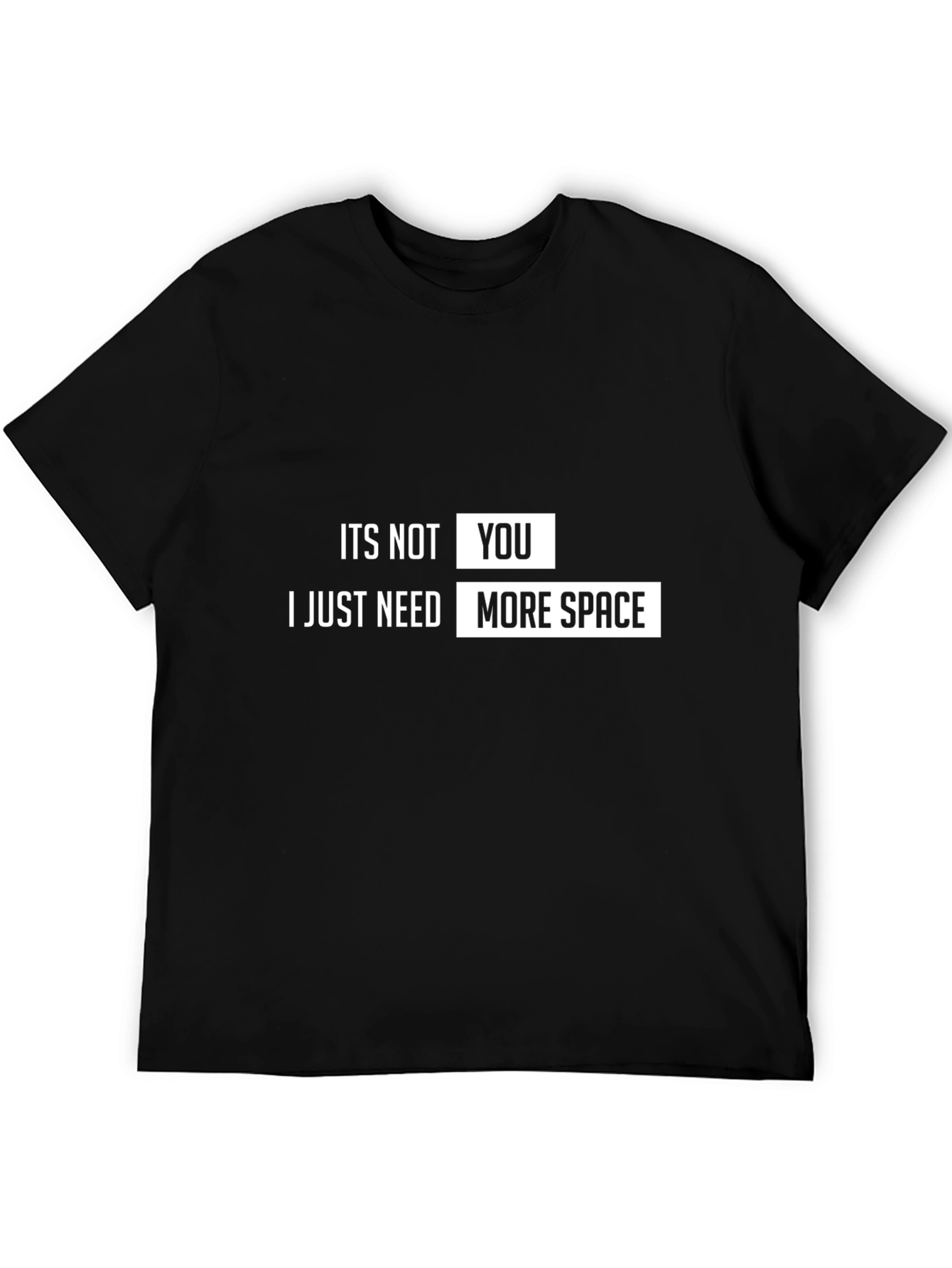 Black Funny 'More Space' Graphic Tee - Black Cotton view 5