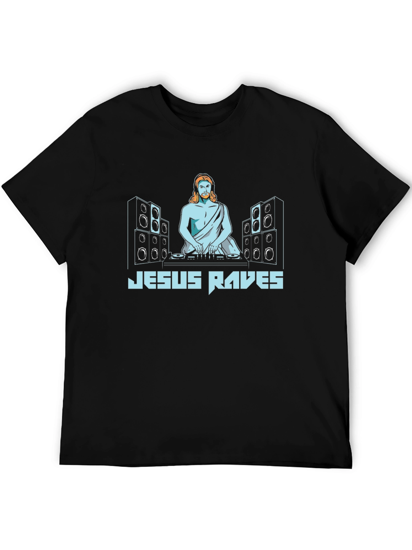 Black Jesus Raves Graphic Print Black T-Shirt view 5