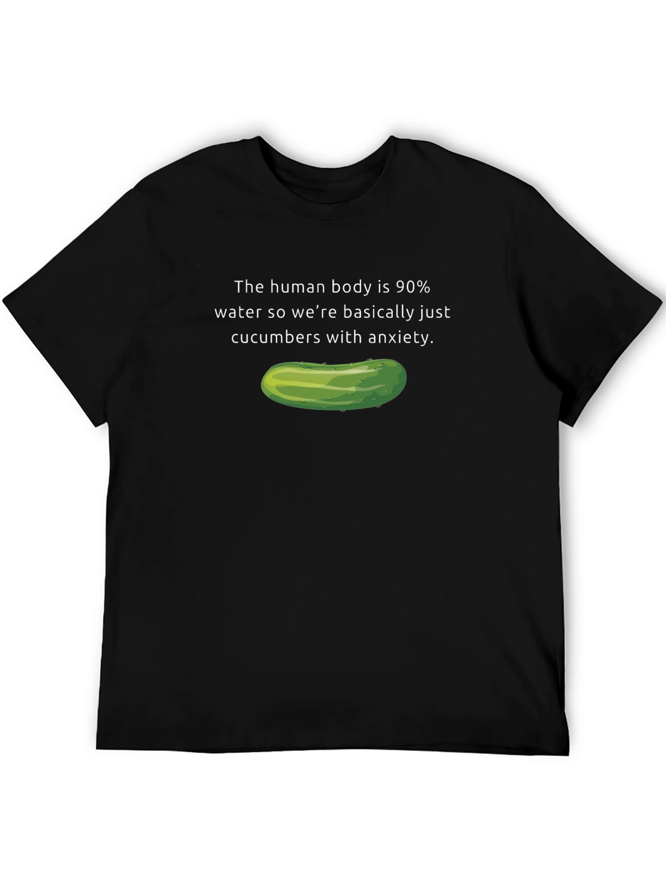 Black Cucumber Anxiety Graphic T-Shirt view 5