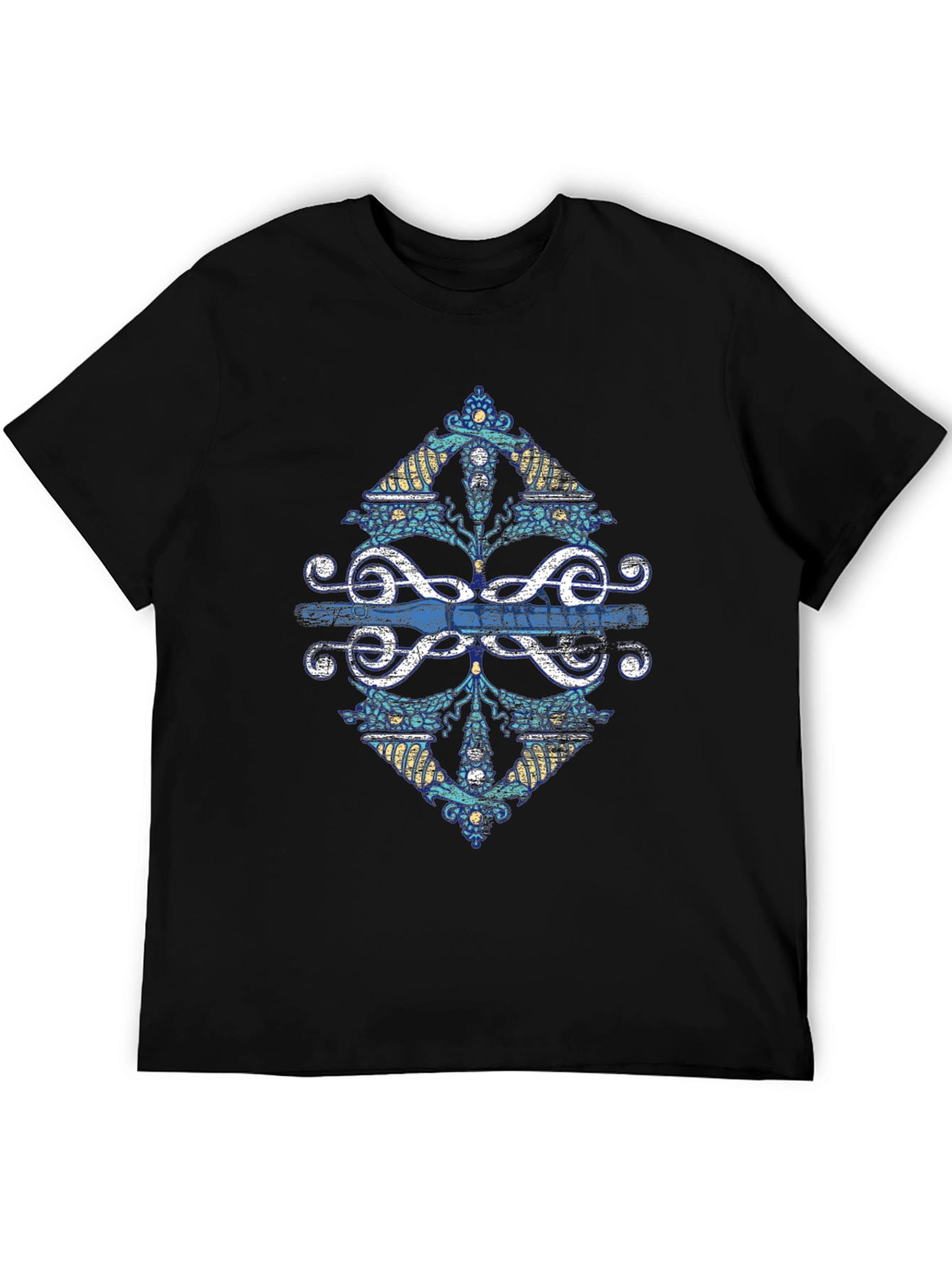 Black Graphic Treble Clef Diamond Tee - Black view 5