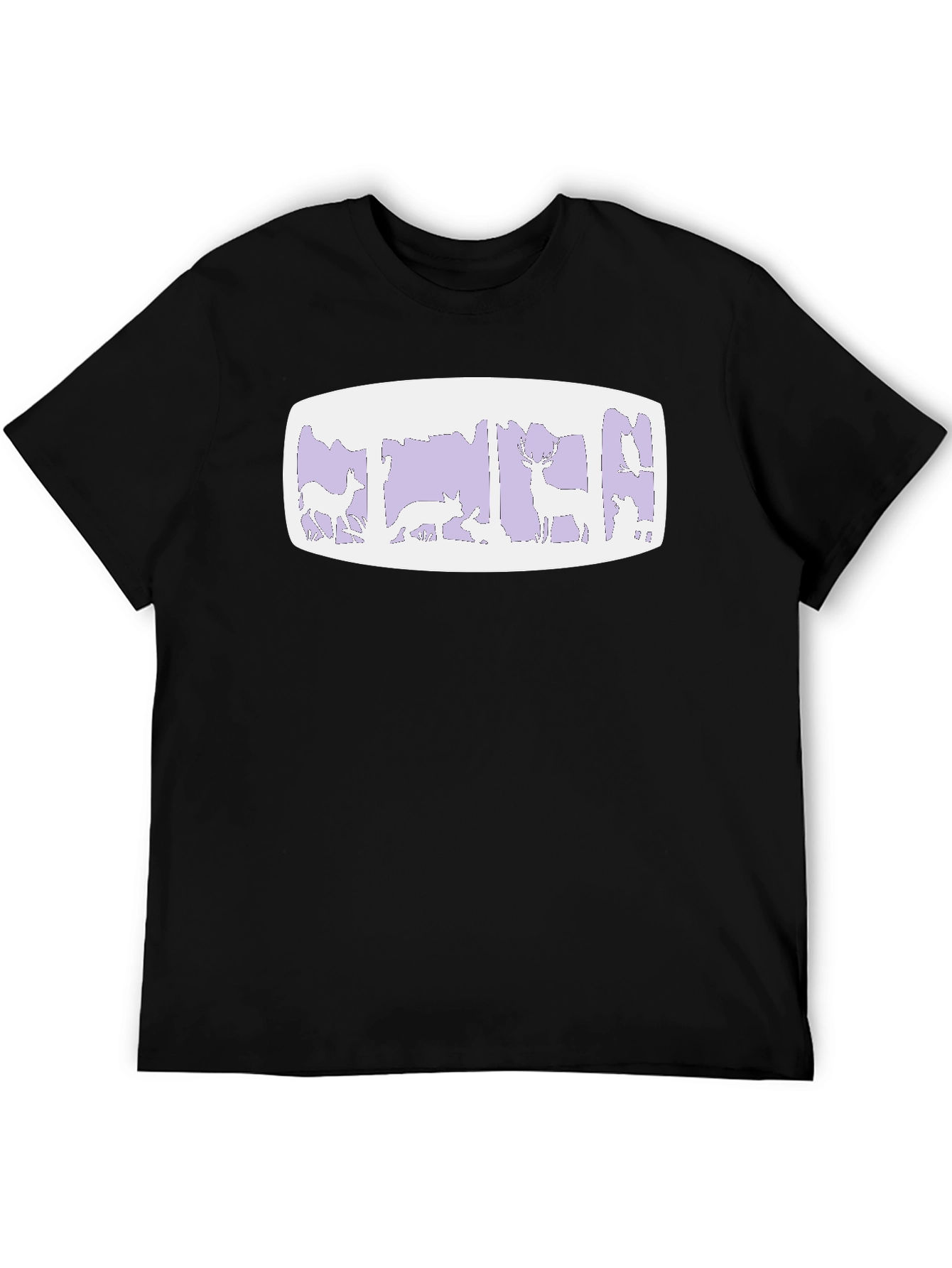 Black Nature Scene Graphic Tee - Black Cotton Blend Shirt view 5