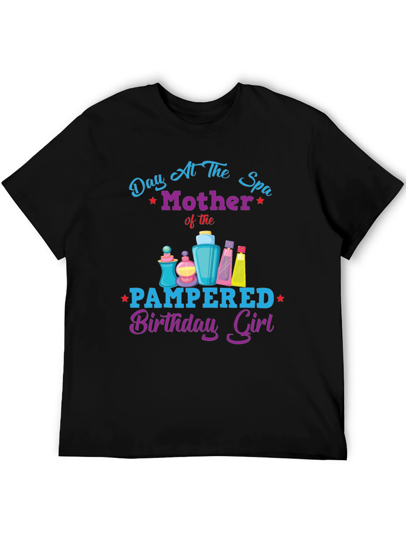 Black Mother's Day Spa Birthday Girl Graphic Tee view 5