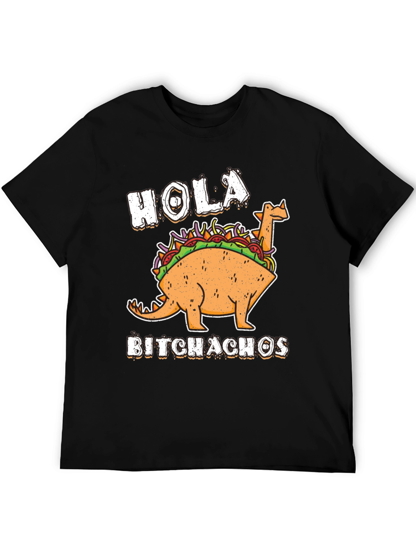 Hola Bitchachos T-Shirt - Funny Dino Taco - 5