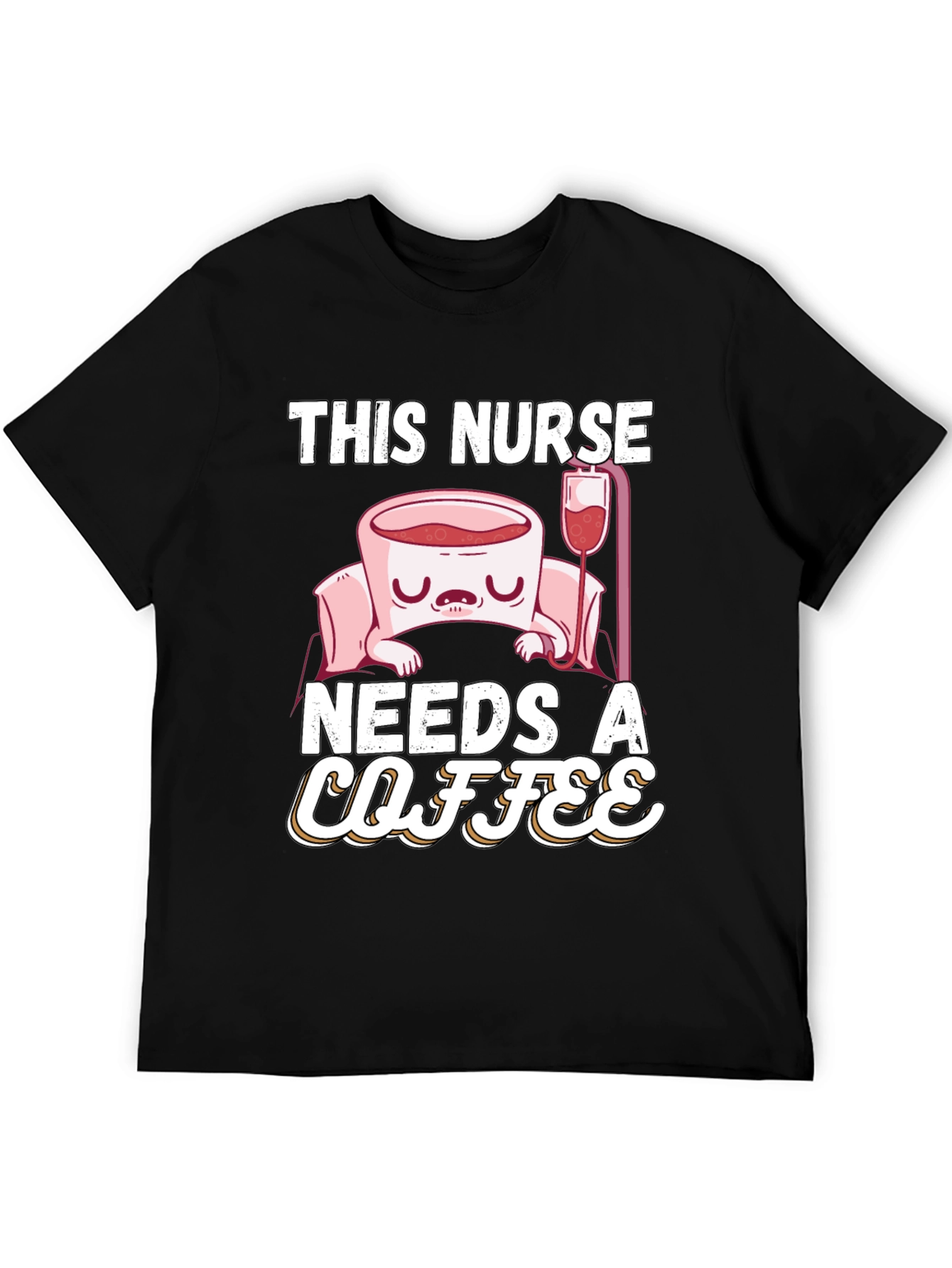 Black Funny Nurse Needs Coffee T-Shirt view 5