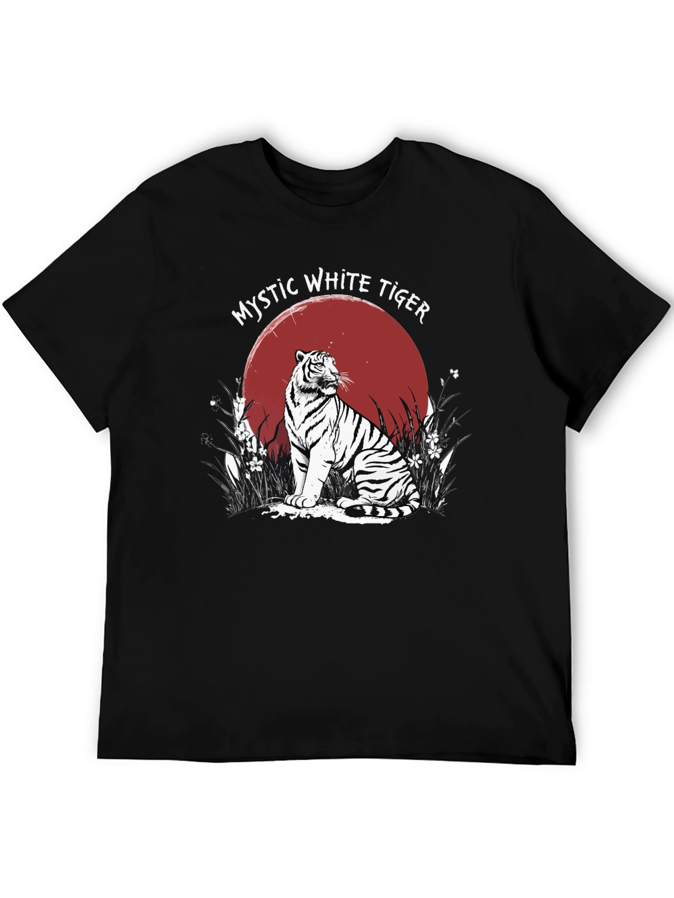 Black Mystic White Tiger Graphic T-Shirt view 5