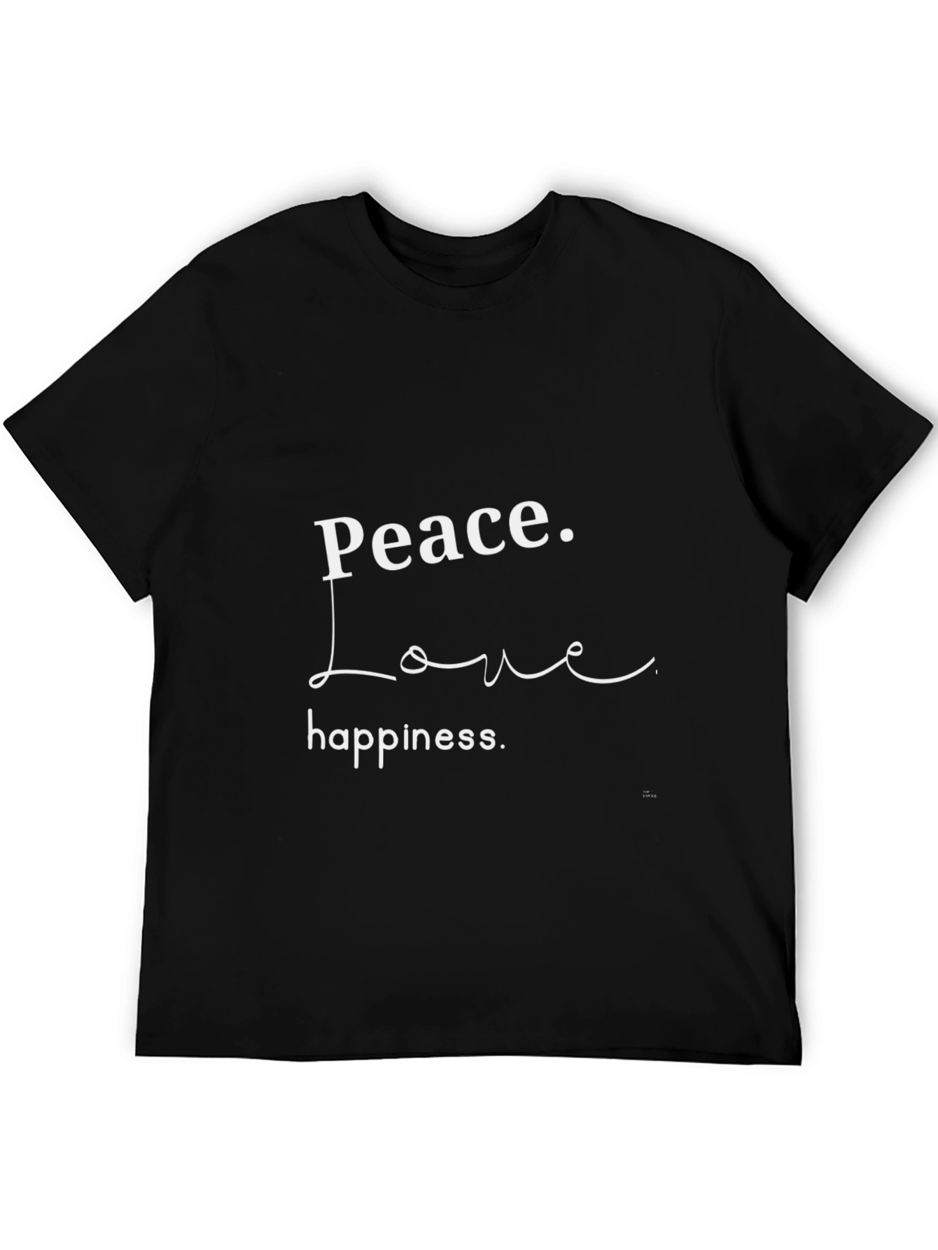 Black Peace, Love, Happiness Graphic Tee view 5