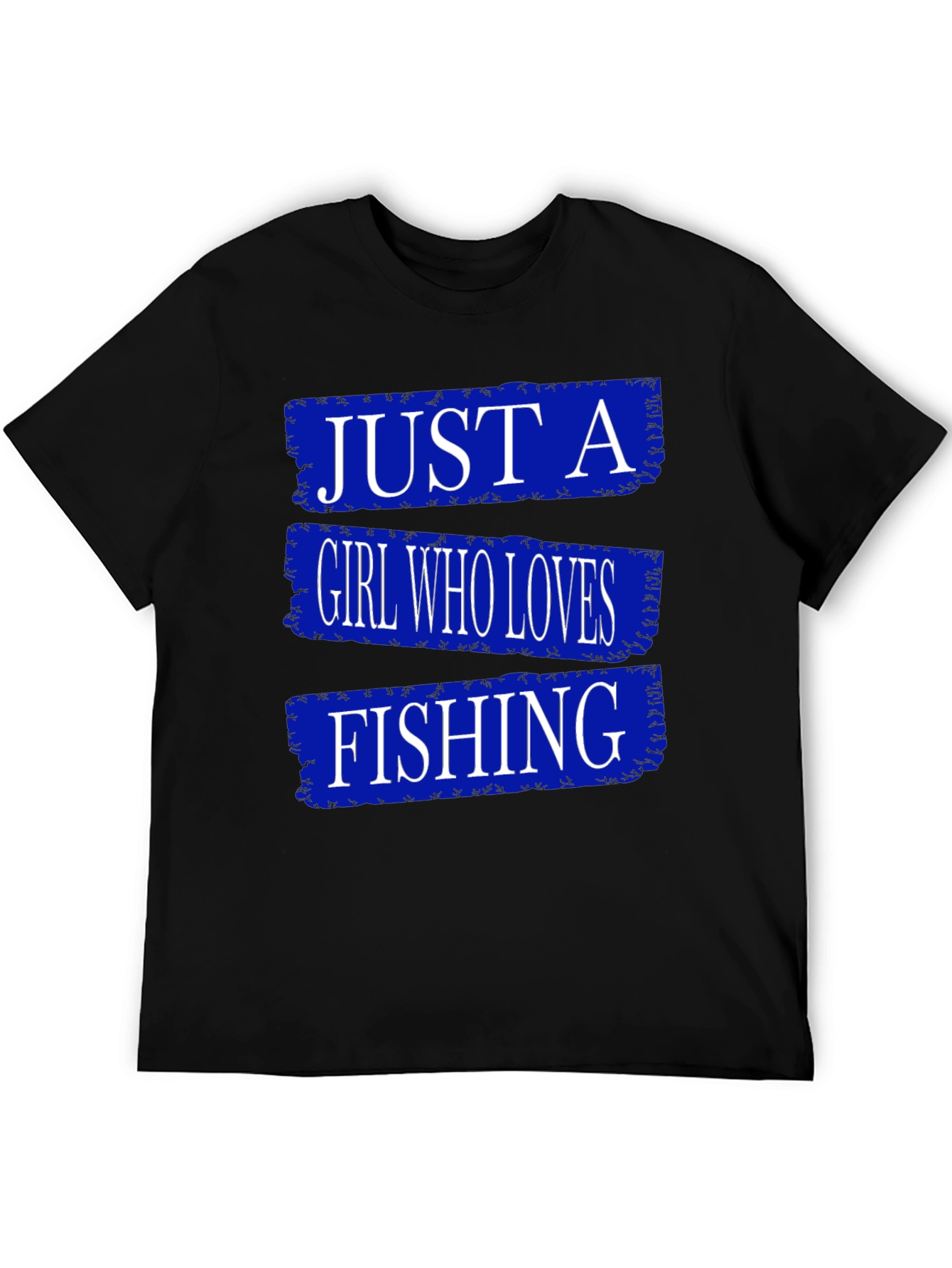 Black Just A Girl Who Loves Fishing T-Shirt view 5