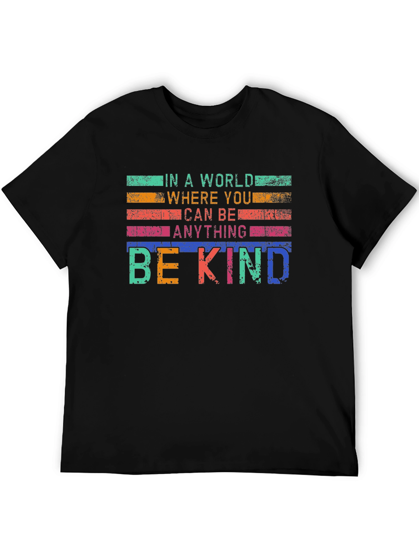 Black Be Kind Graphic T-Shirt - Inspirational Message view 5