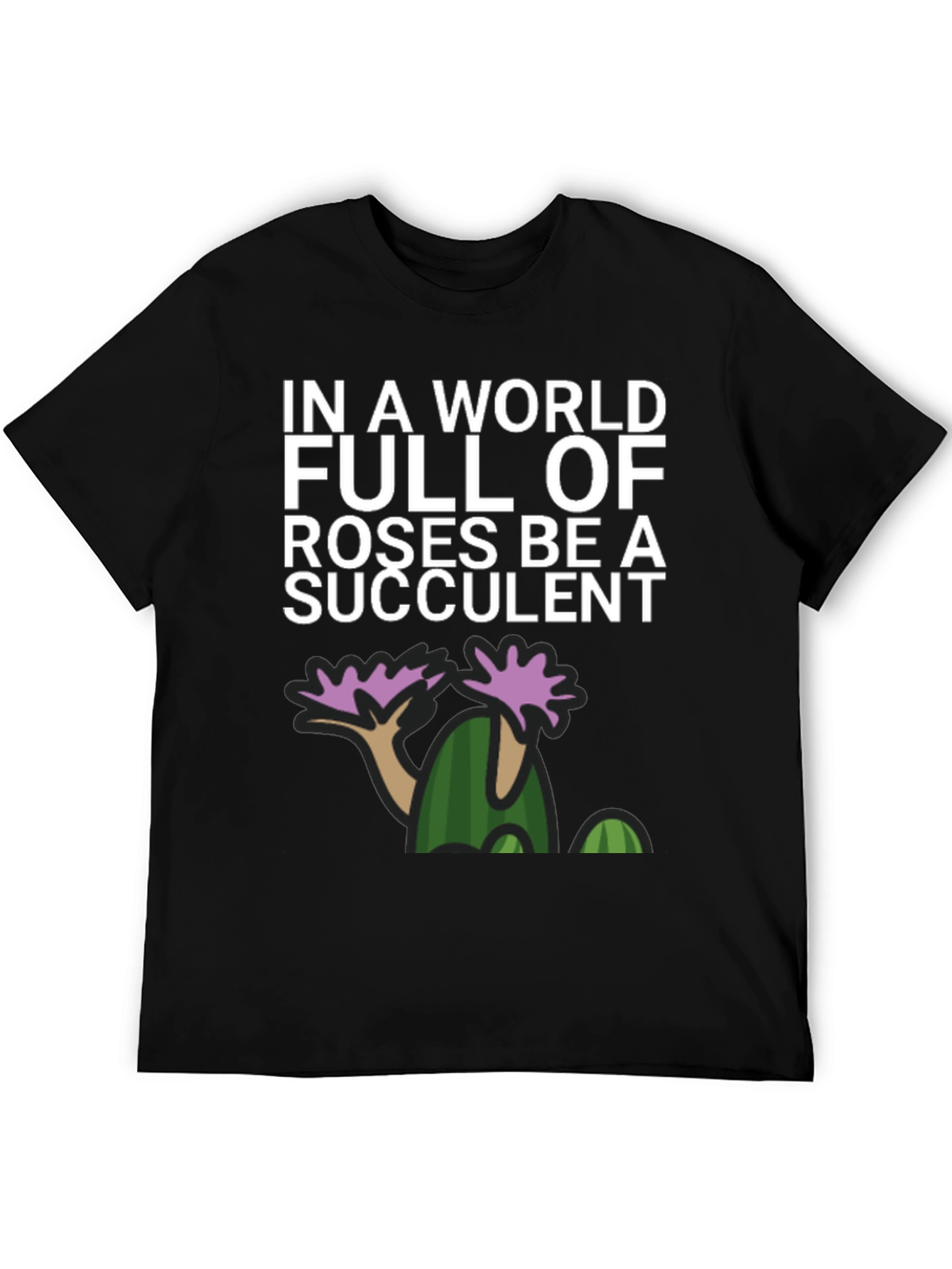 Black Be a Succulent Graphic T-Shirt view 5