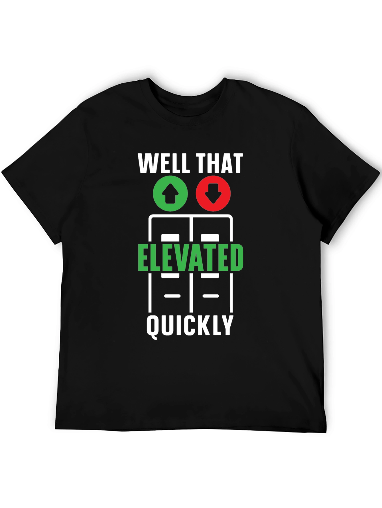 Black Elevated Quickly T-Shirt - Funny Stock Market Tee view 5