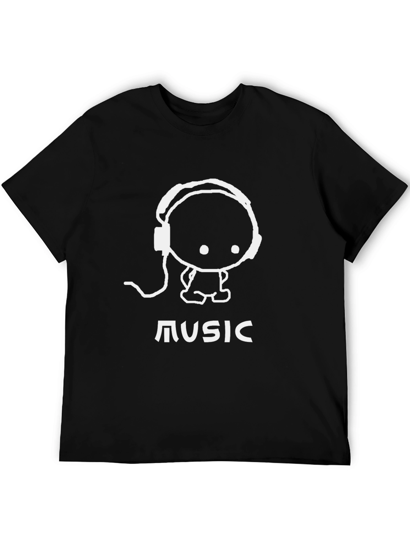 Black Music Lover Graphic Tee - Black Cotton Blend T-Shirt view 5