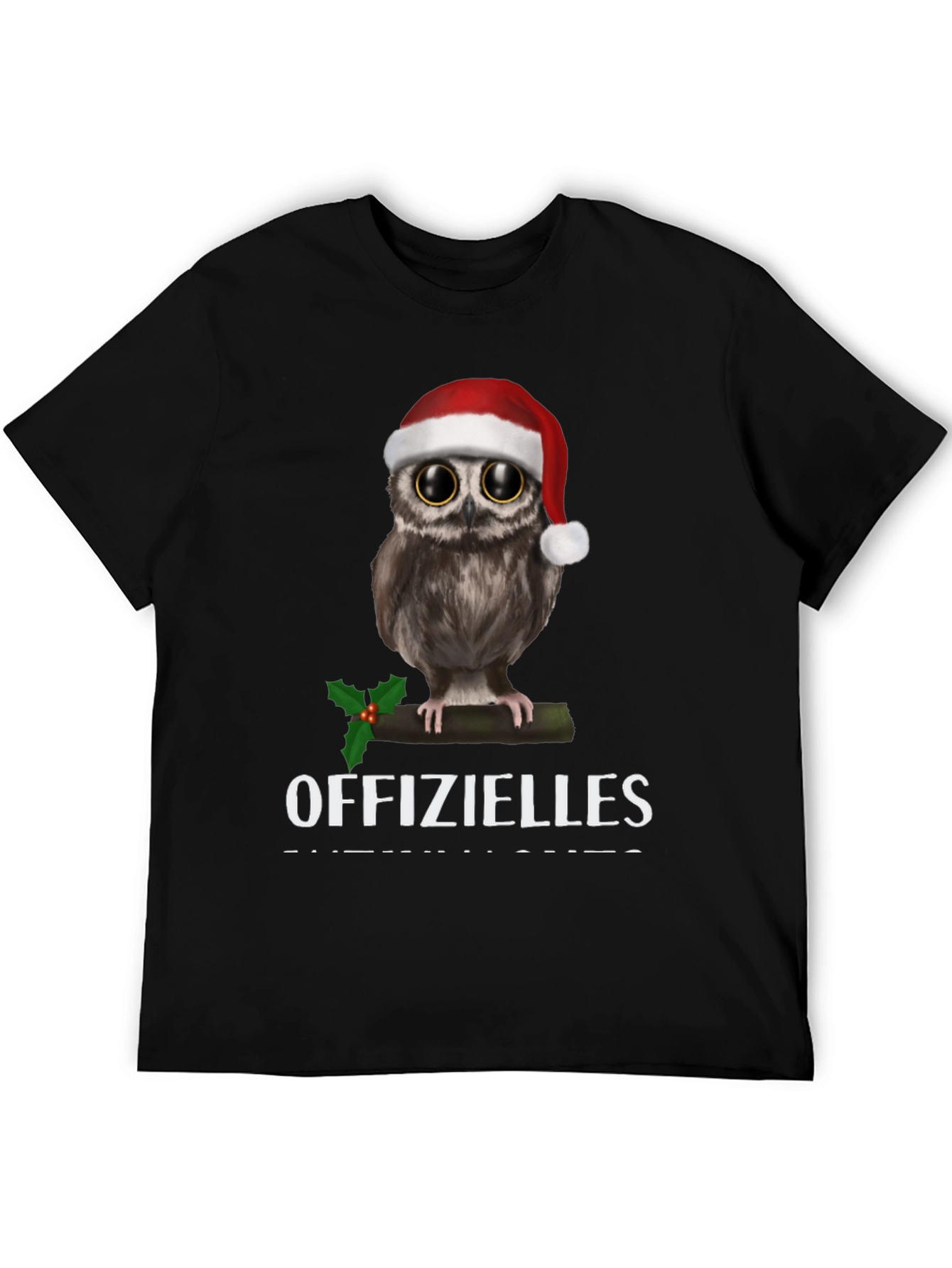 Black Festive Owl T-Shirt: Offizielles Christmas Cheer! view 5