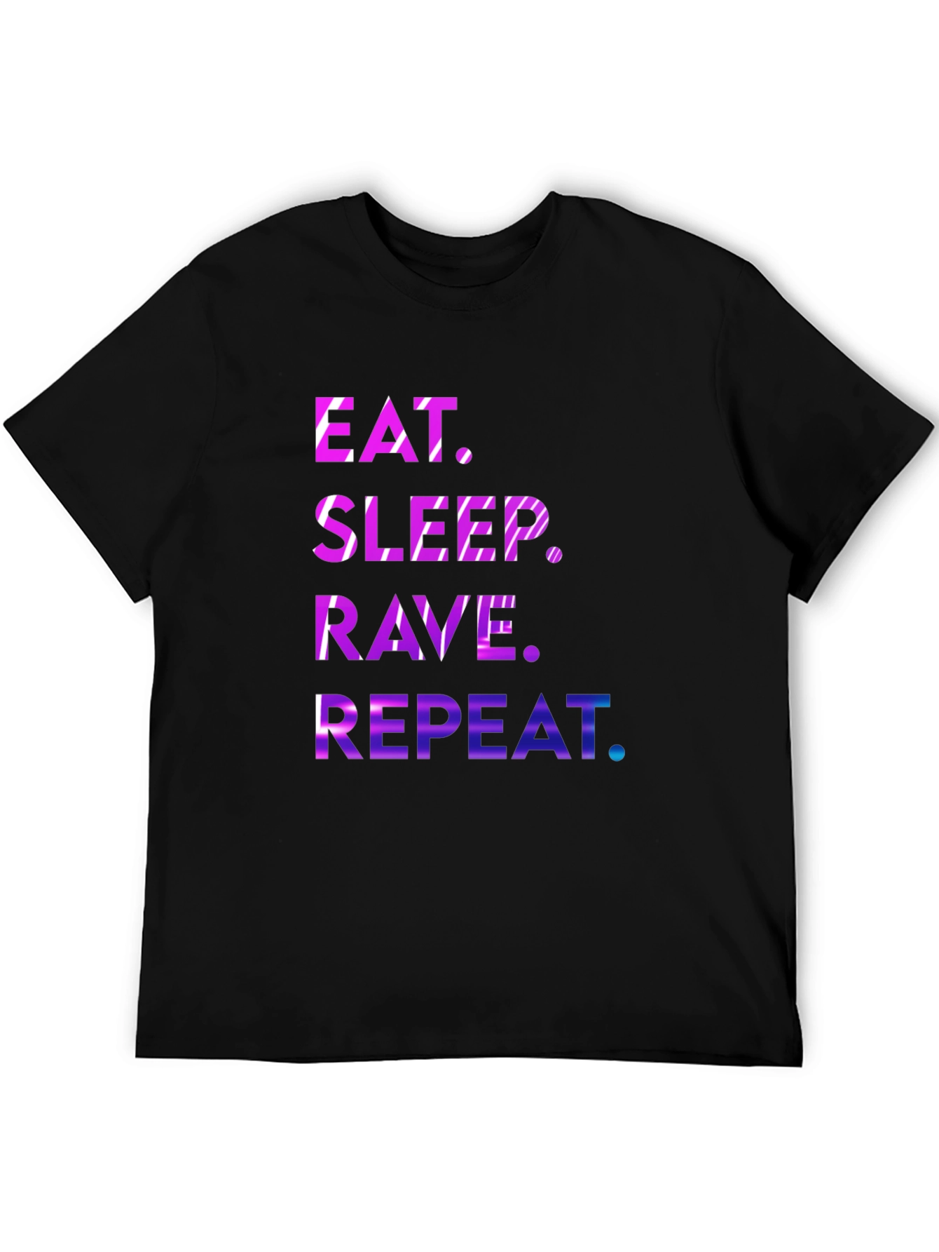 Black Eat Sleep Rave Repeat Graphic Tee view 5