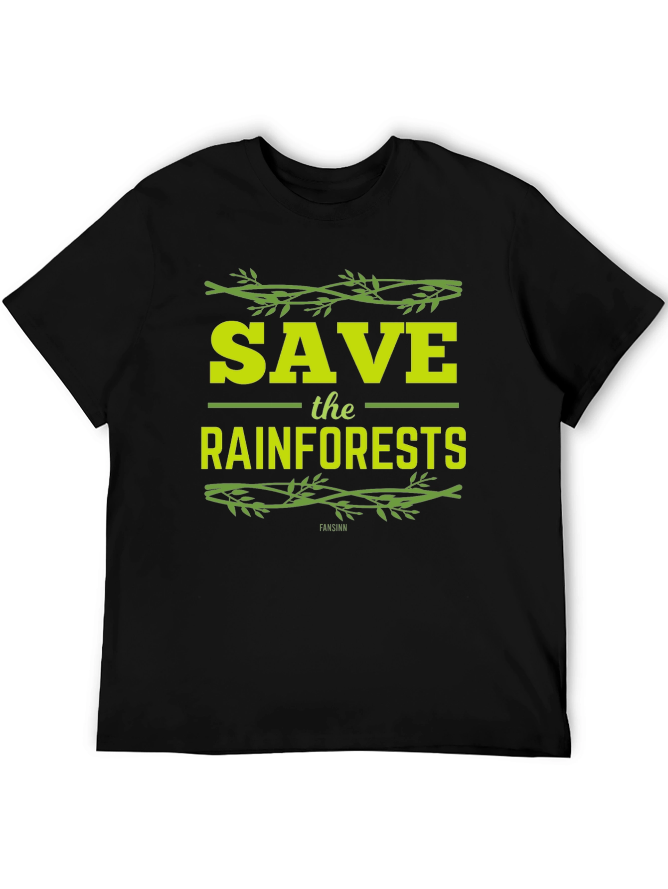 Black Save the Rainforests Graphic T-Shirt - Eco-Friendly Tee view 5