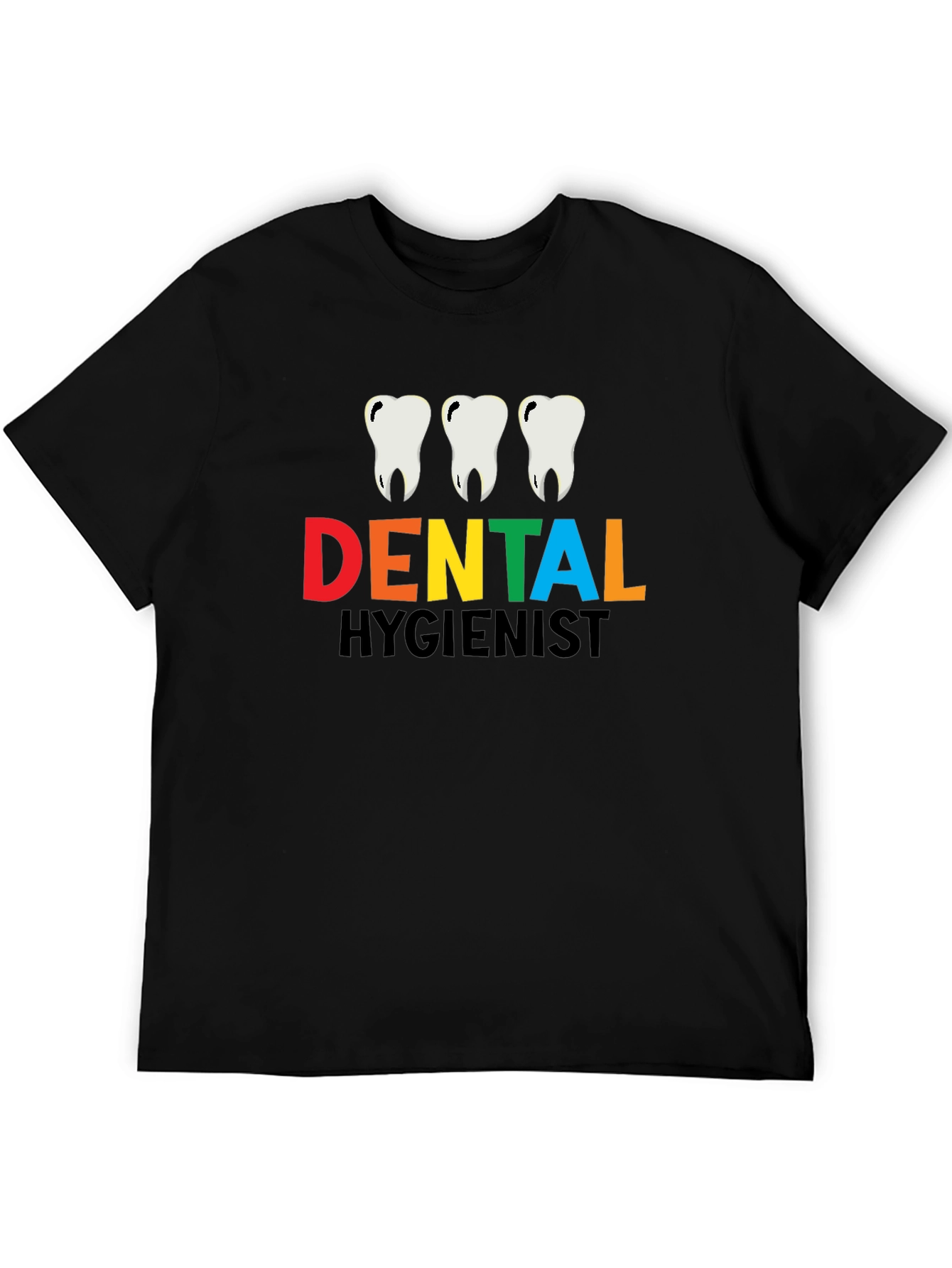Black Dental Hygienist T-Shirt - Black Cotton Tee view 5